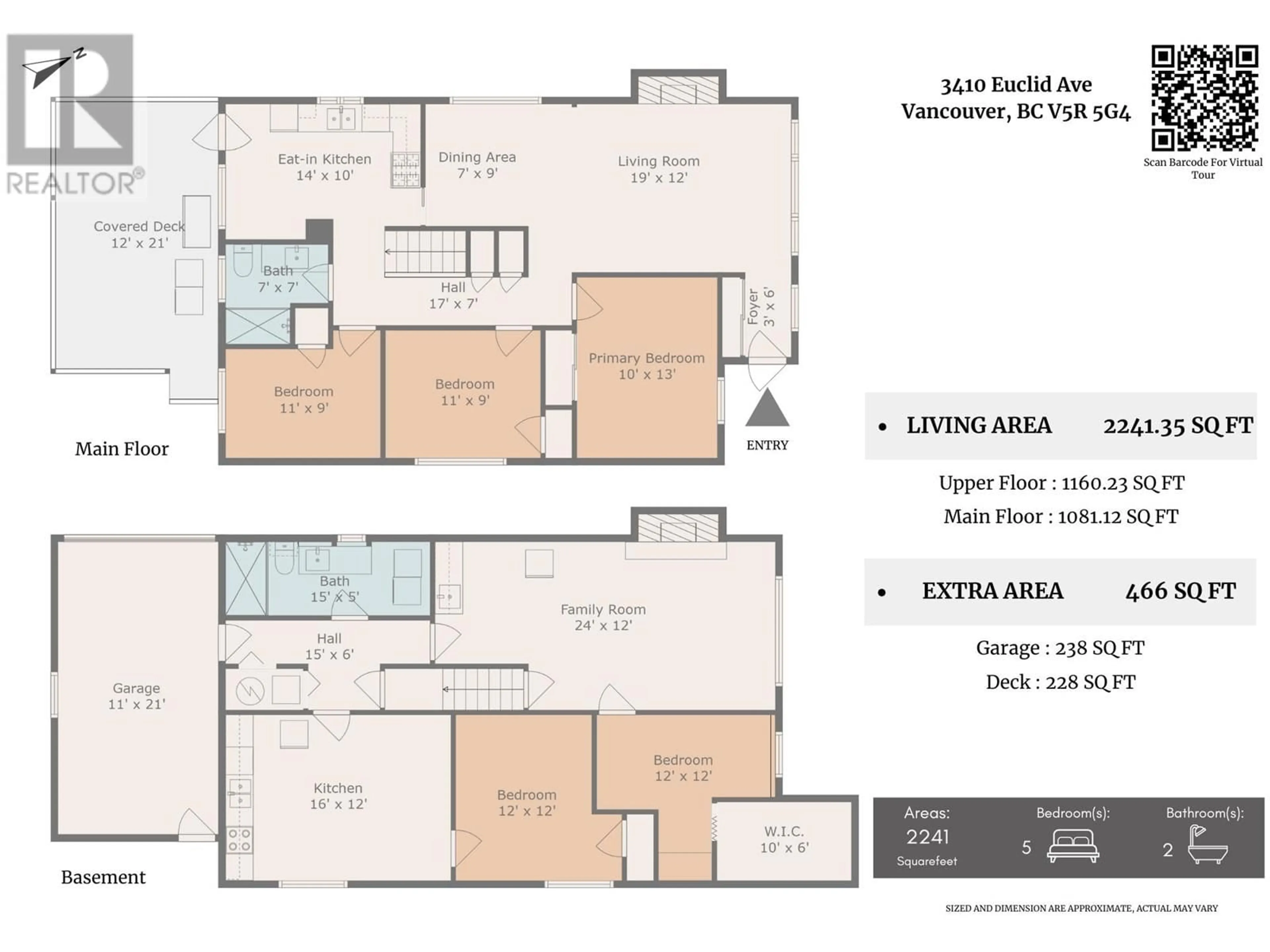 Floor plan for 3410 EUCLID AVENUE, Vancouver British Columbia V5R5G4