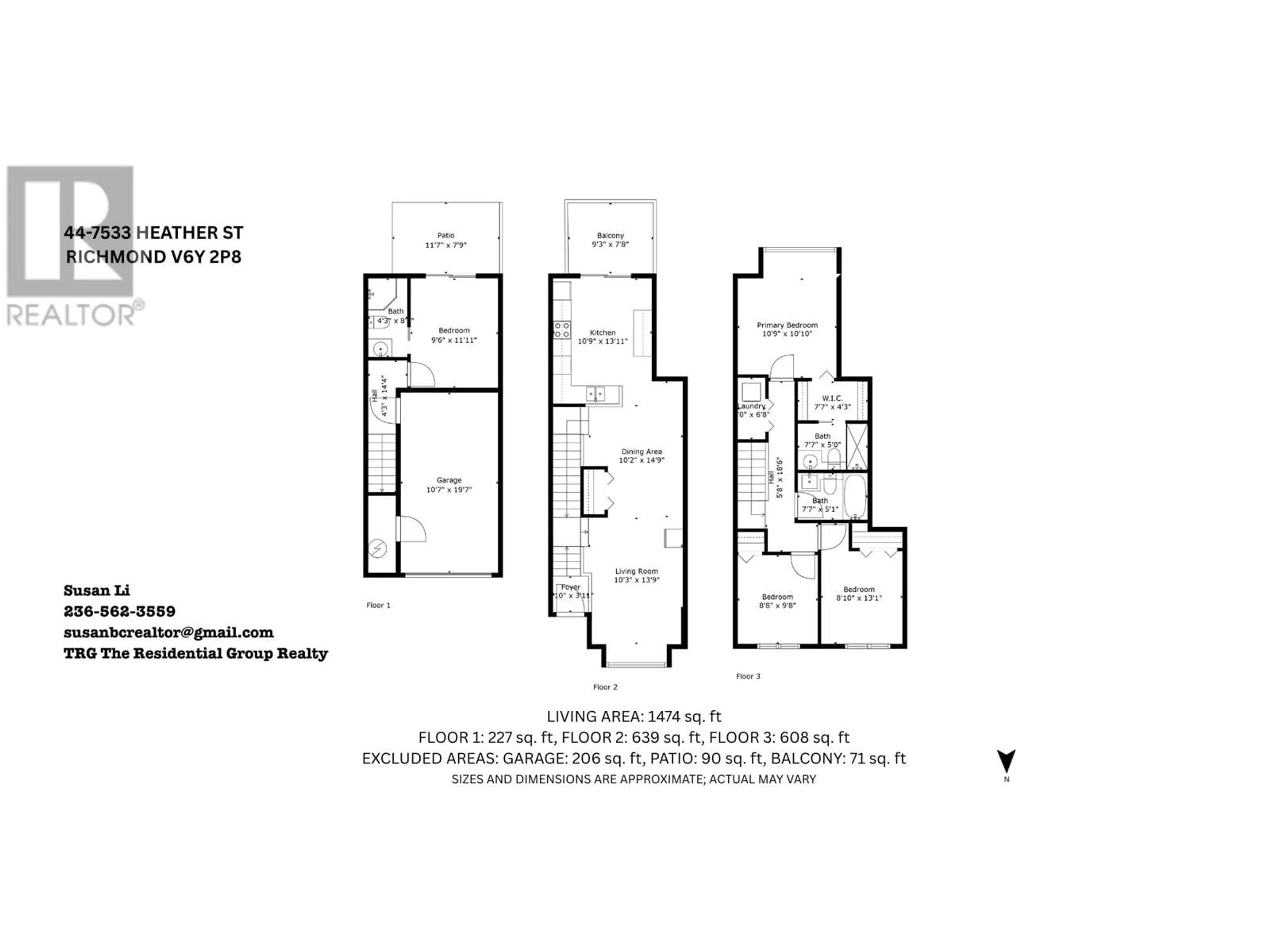 Floor plan for 44 - 7533 HEATHER STREET, Richmond British Columbia V6Y2P8