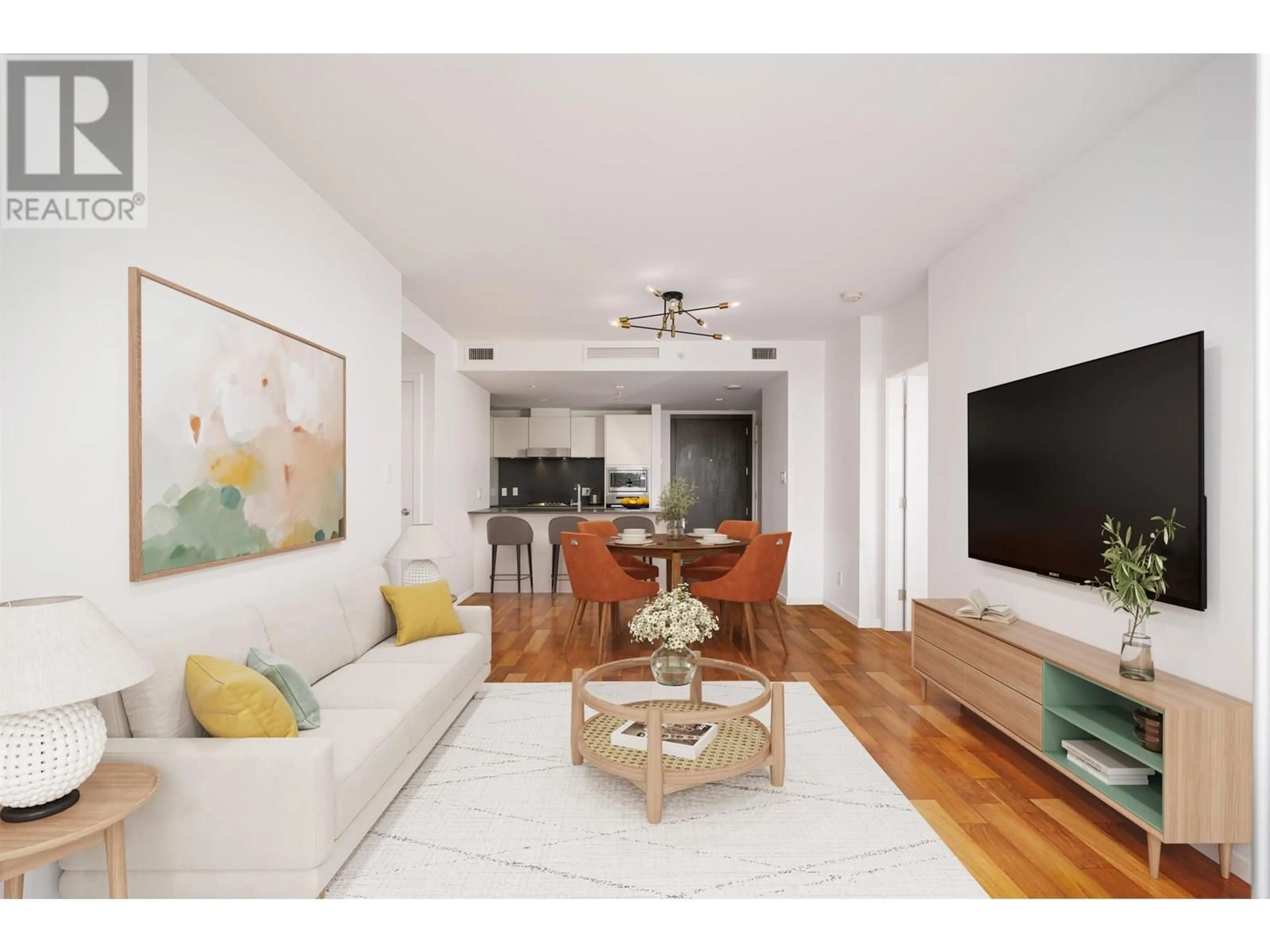 Living room with furniture, wood/laminate floor for 620 - 8488 CORNISH STREET, Vancouver British Columbia V6P0C2