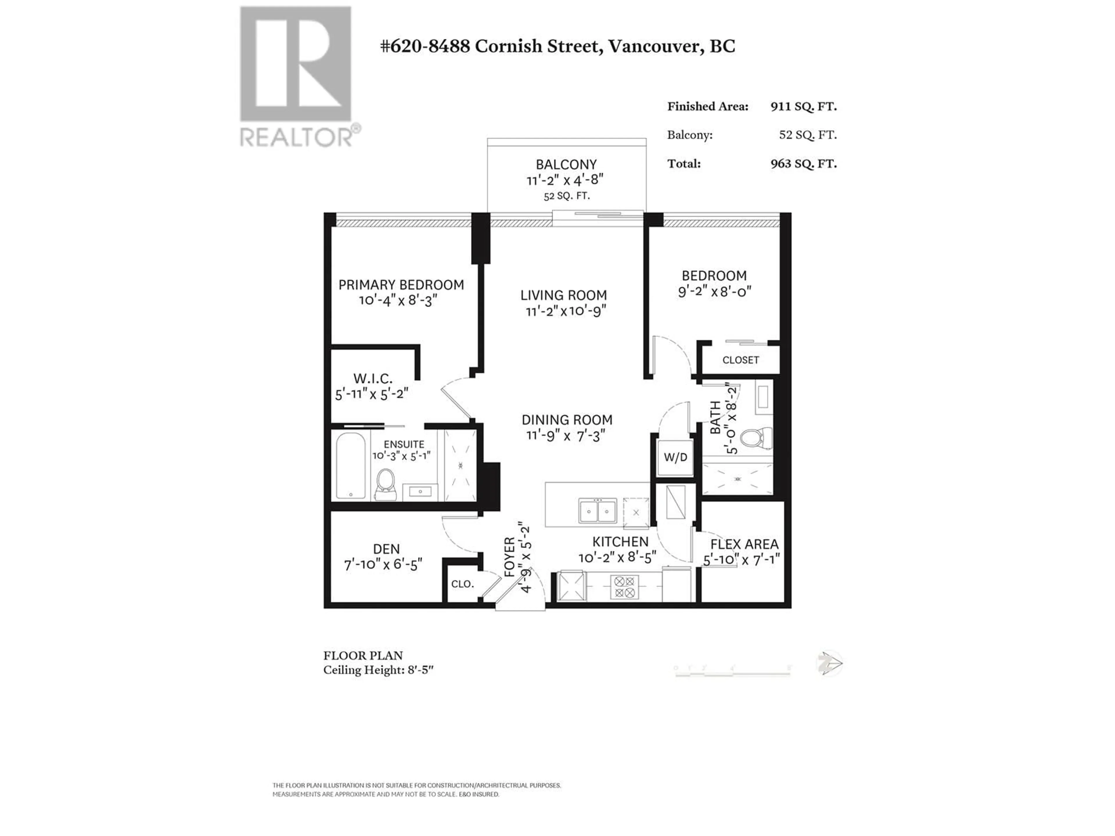 Floor plan for 620 - 8488 CORNISH STREET, Vancouver British Columbia V6P0C2