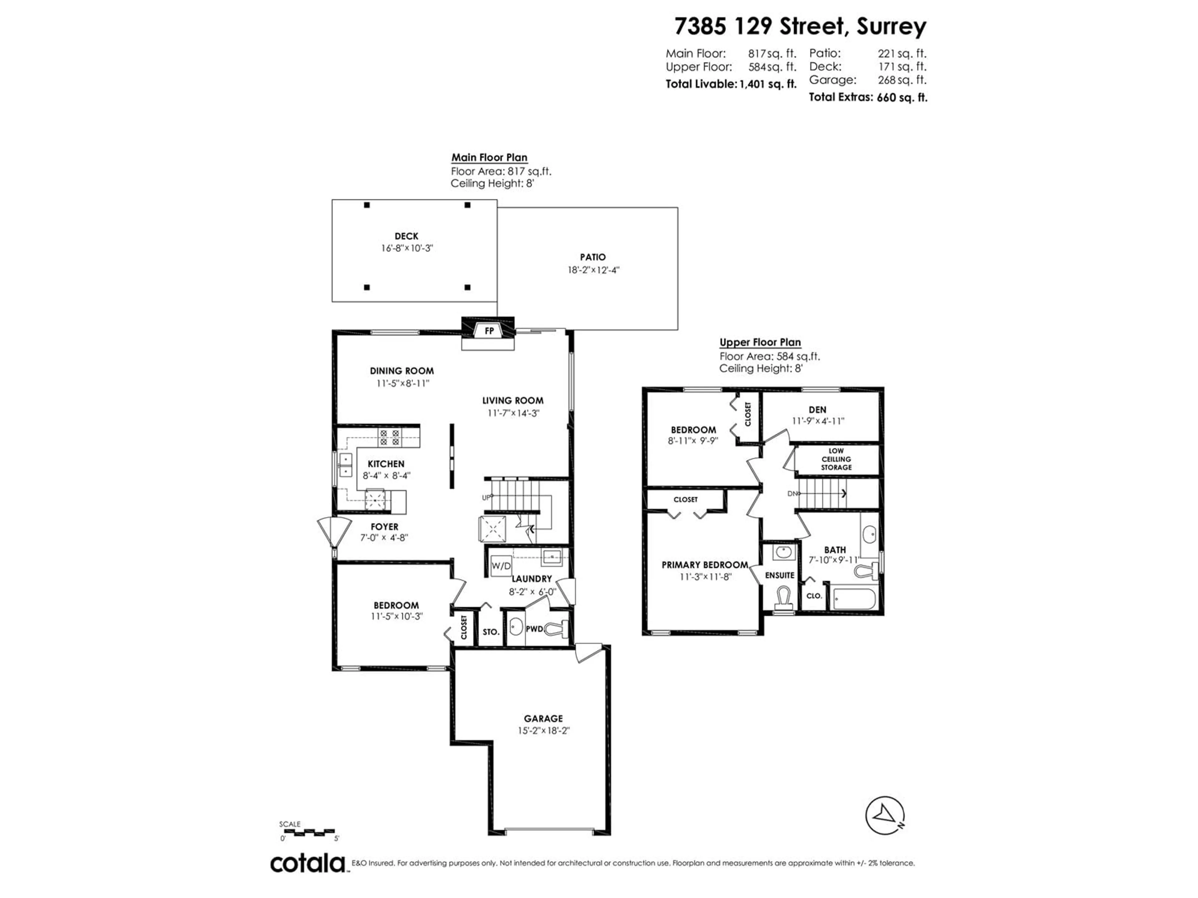 Floor plan for 7385 129, Surrey British Columbia V3W7B8