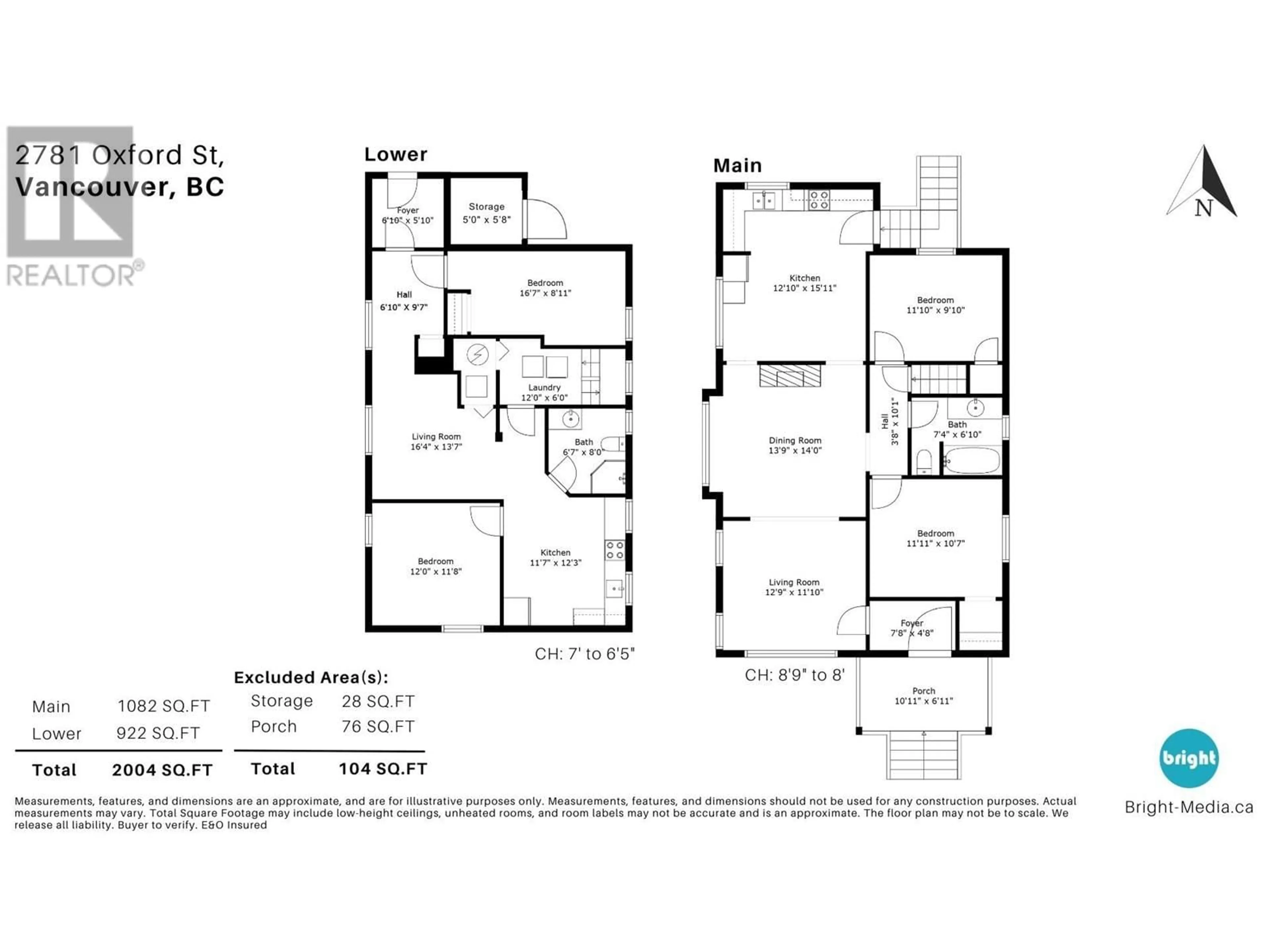 Floor plan for 2781 OXFORD STREET, Vancouver British Columbia V5K1N5