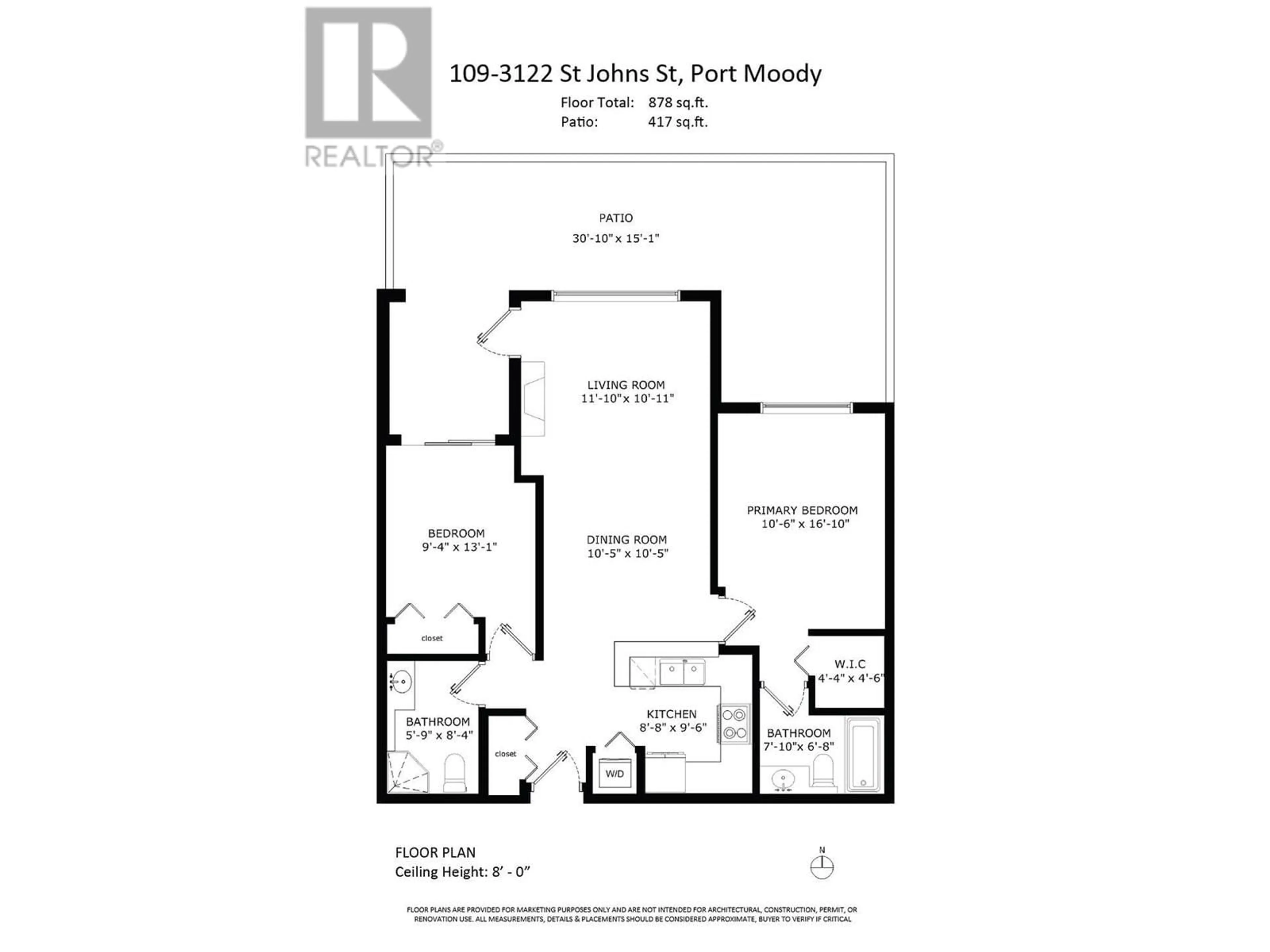 Floor plan for 109 - 3122 ST JOHNS STREET, Port Moody British Columbia V3H5C8