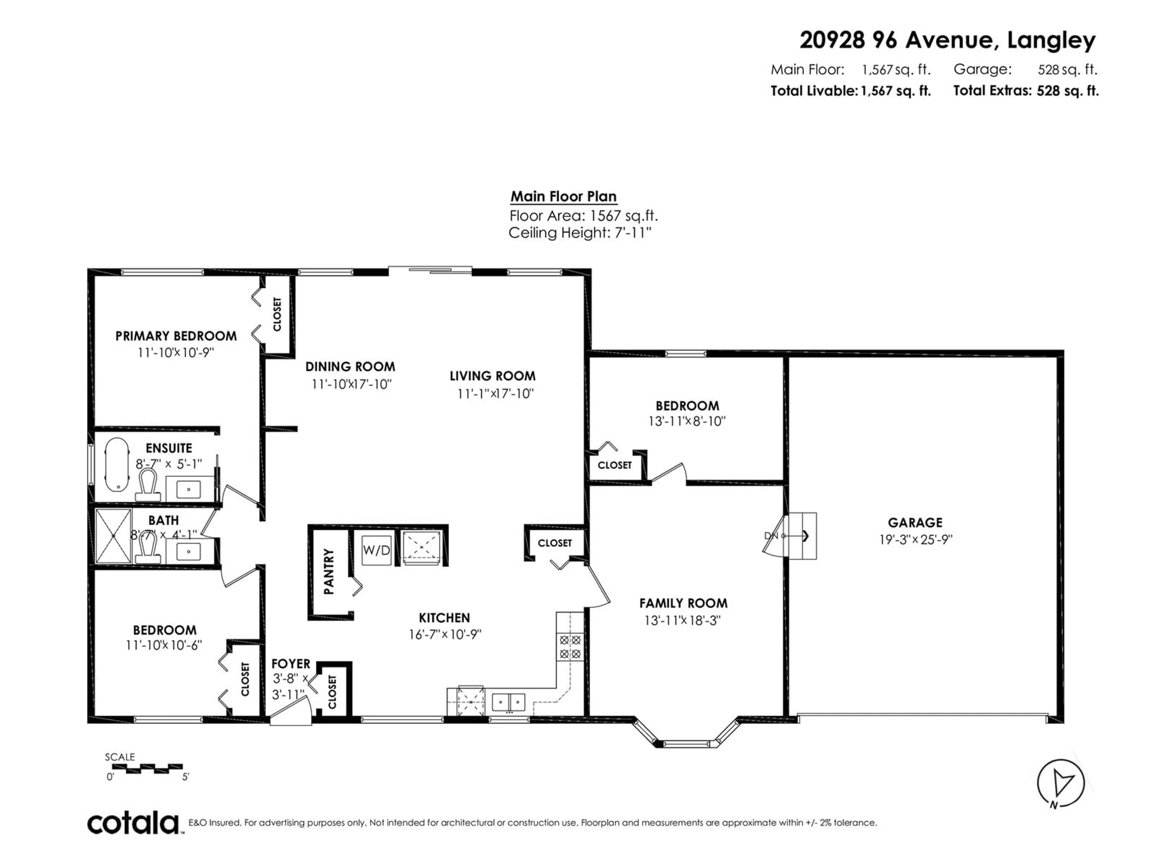 Floor plan for 20928 96, Langley British Columbia V1M2P7