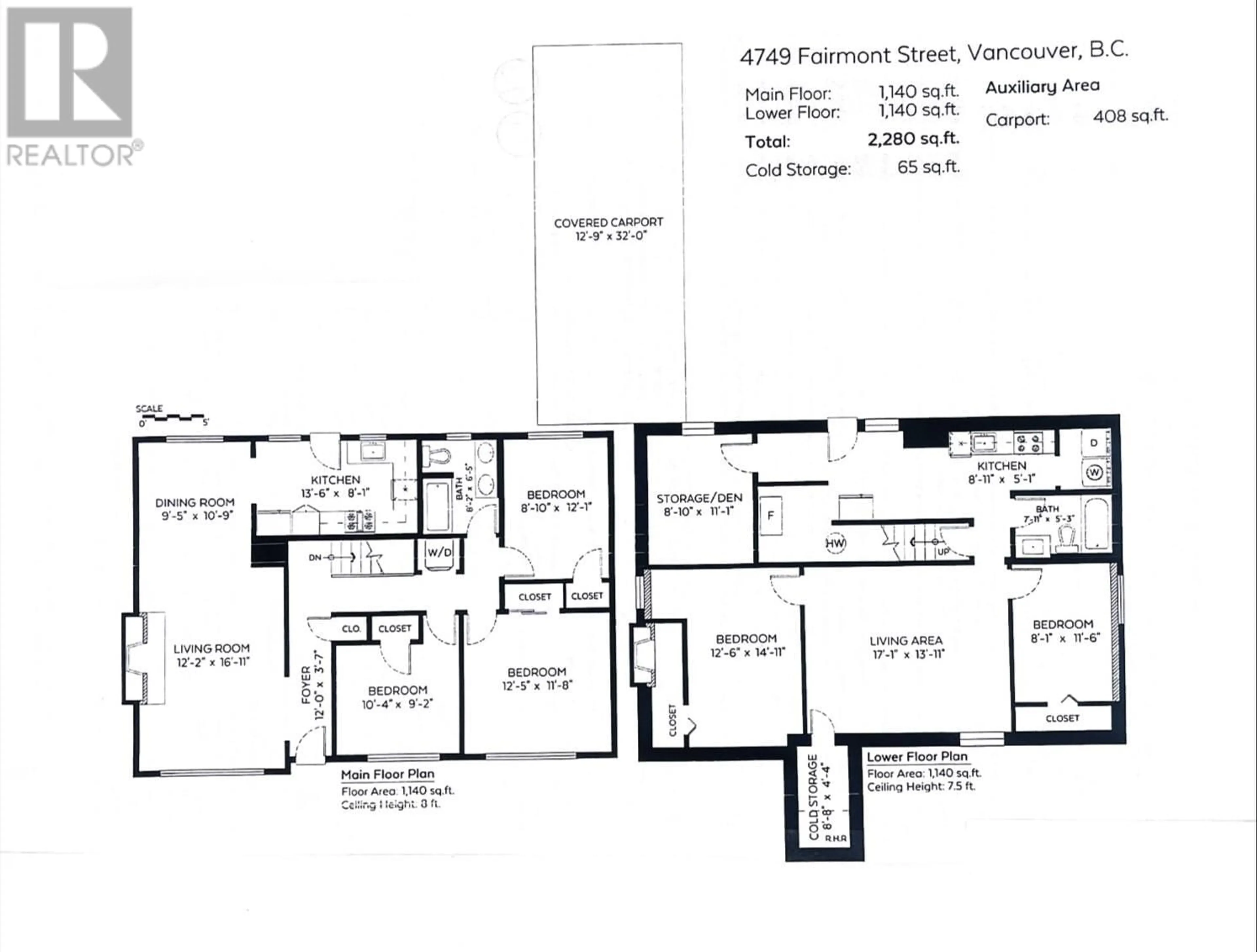 Floor plan for 4749 FAIRMONT STREET, Vancouver British Columbia V5R3V1