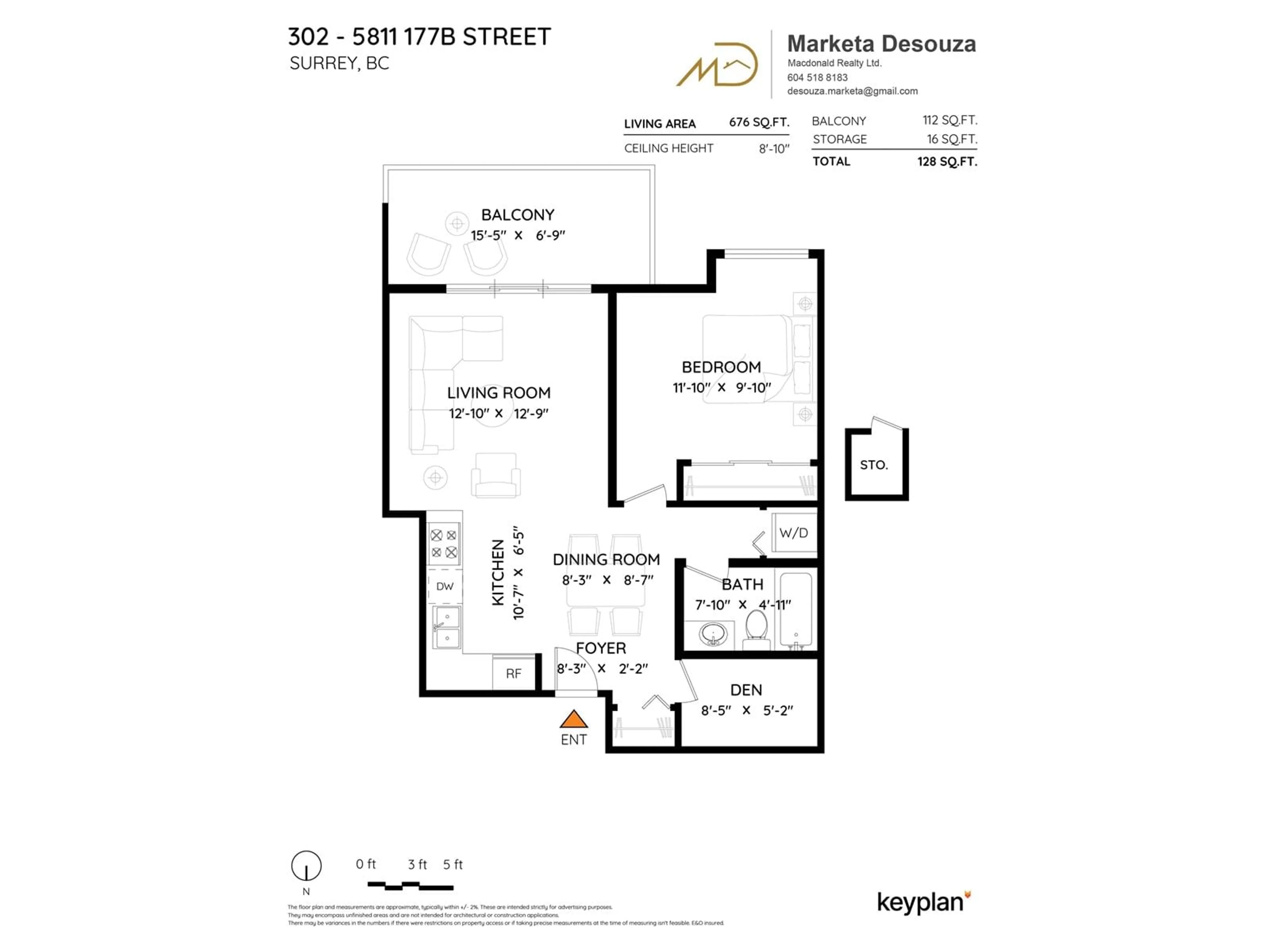 Floor plan for 302 - 5811 177B STREET, Surrey British Columbia V3S4J4