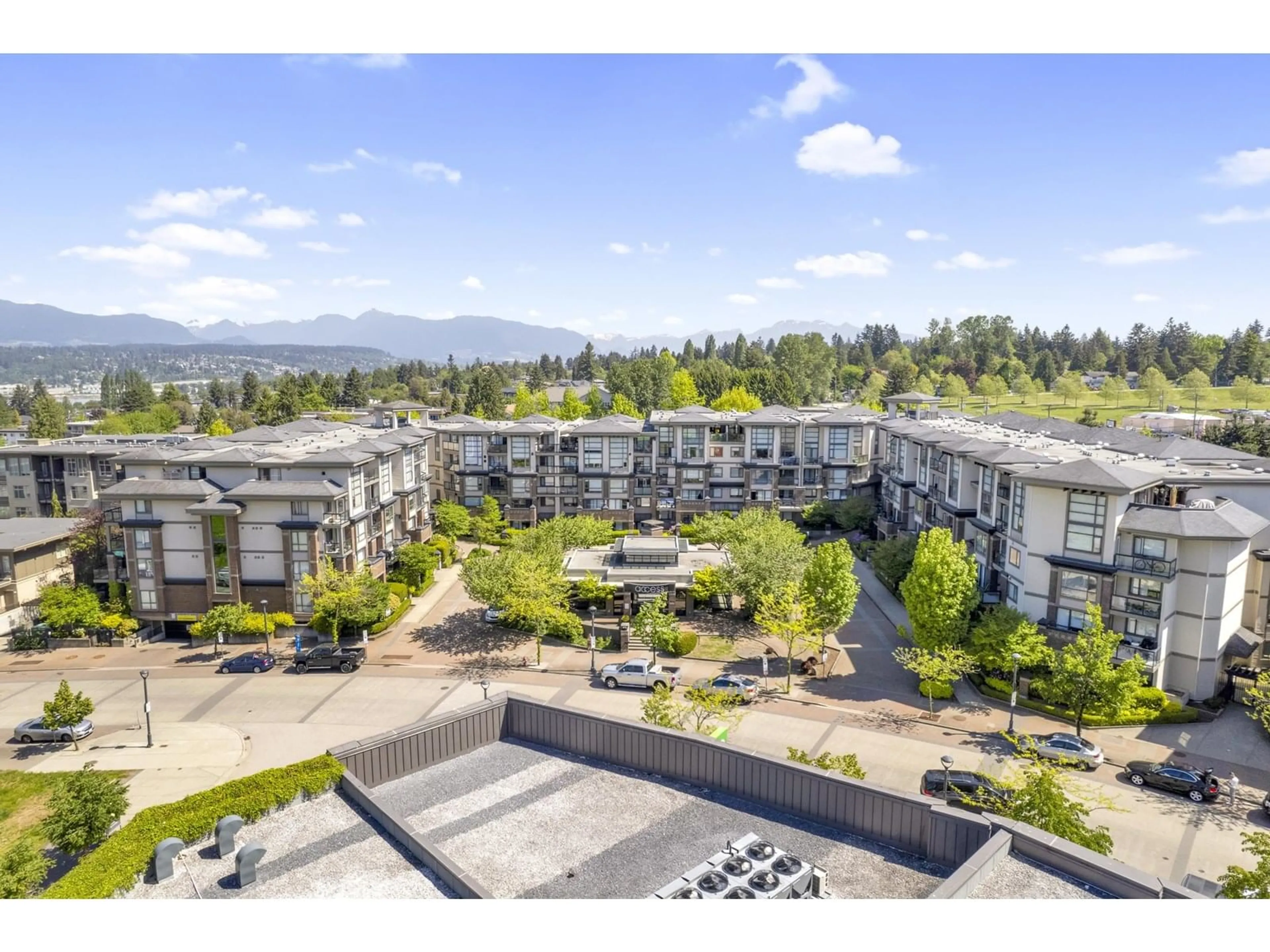 A pic from outside/outdoor area/front of a property/back of a property/a pic from drone, mountain view for 142 - 10838 CITY, Surrey British Columbia V3T5X9