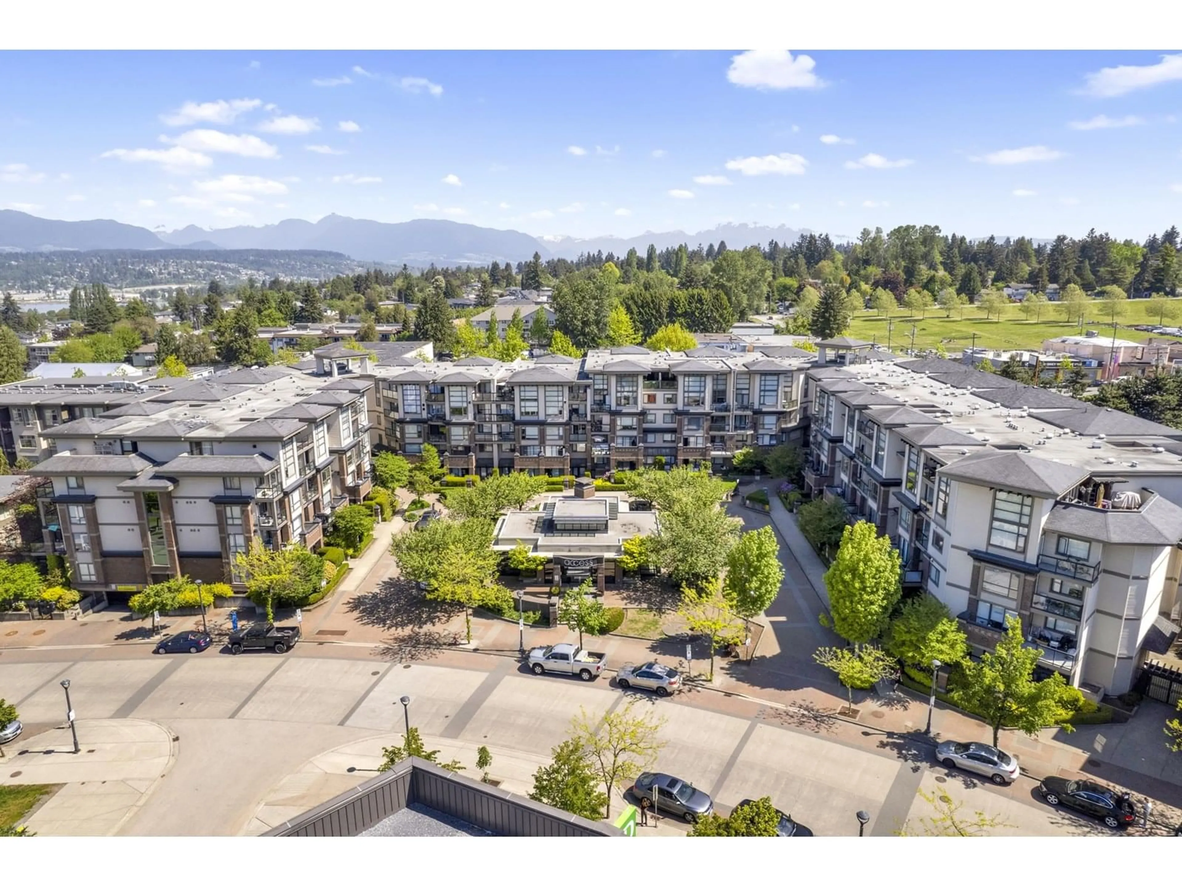 A pic from outside/outdoor area/front of a property/back of a property/a pic from drone, mountain view for 142 - 10838 CITY, Surrey British Columbia V3T5X9