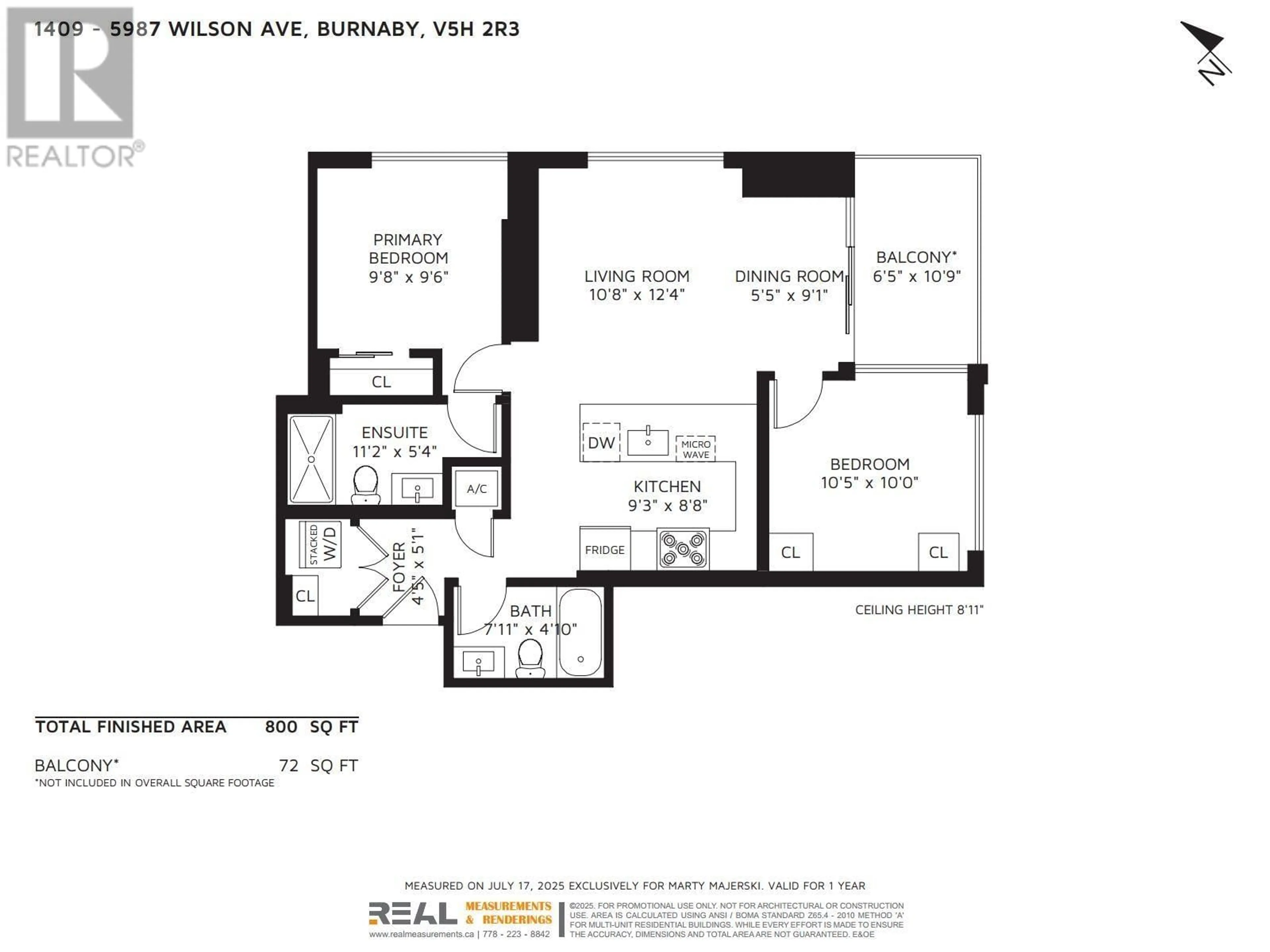 Floor plan for 1409 - 5987 WILSON AVENUE, Burnaby British Columbia V5H0L7