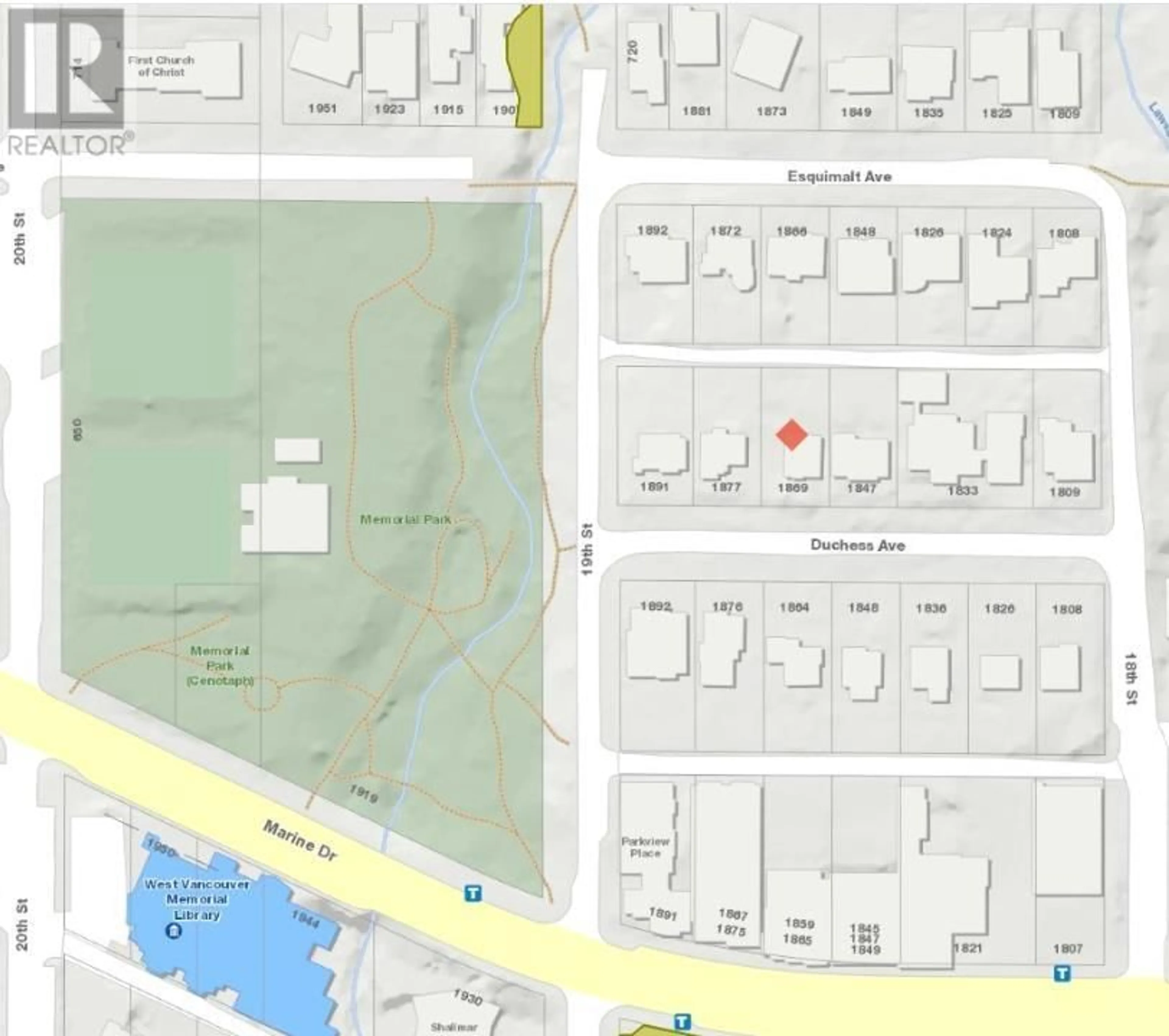Picture of a map for 1869 DUCHESS AVENUE, West Vancouver British Columbia V7V1R2