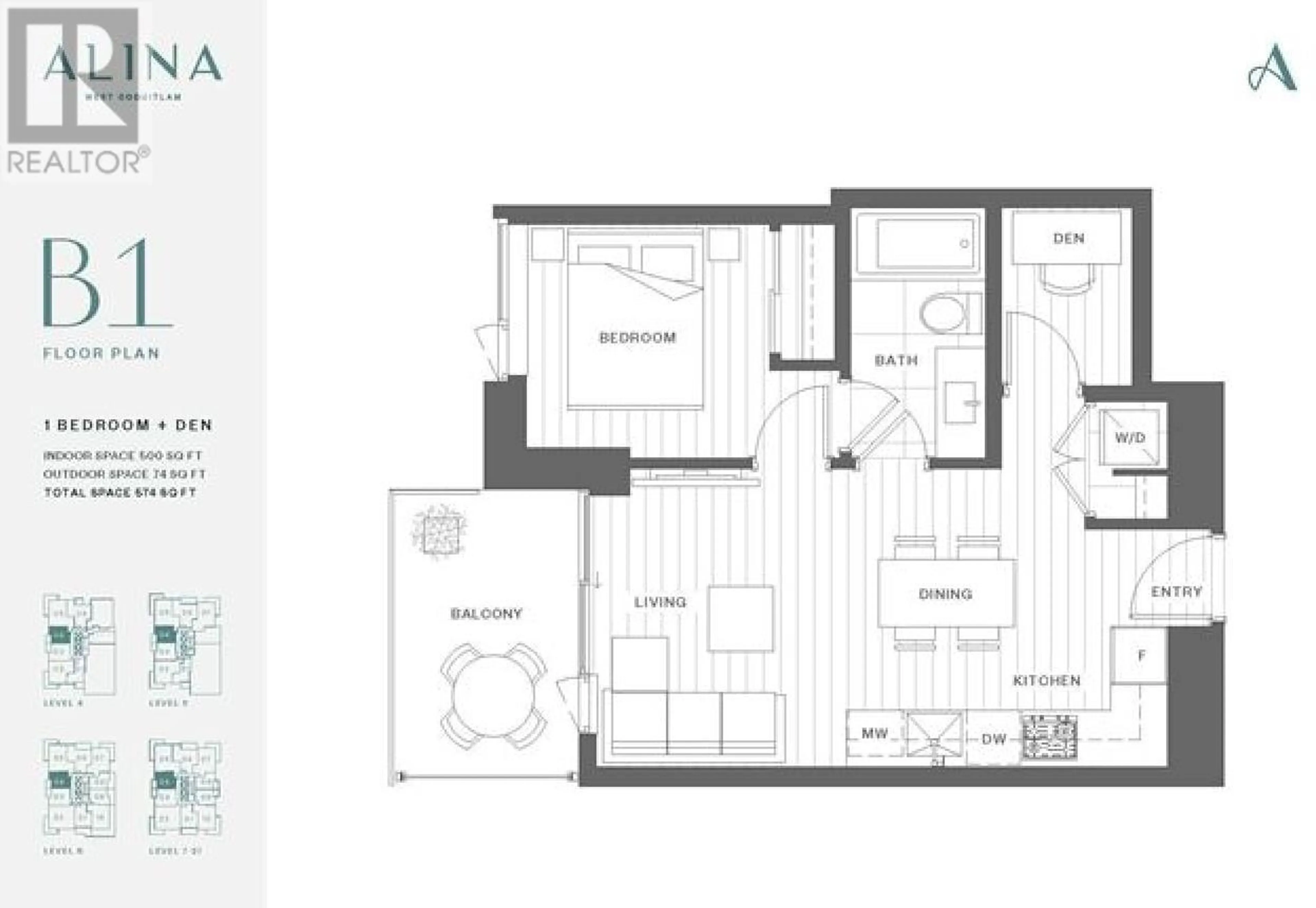 Floor plan for 2304 - 626 CLAREMONT STREET, Coquitlam British Columbia V3J0T1