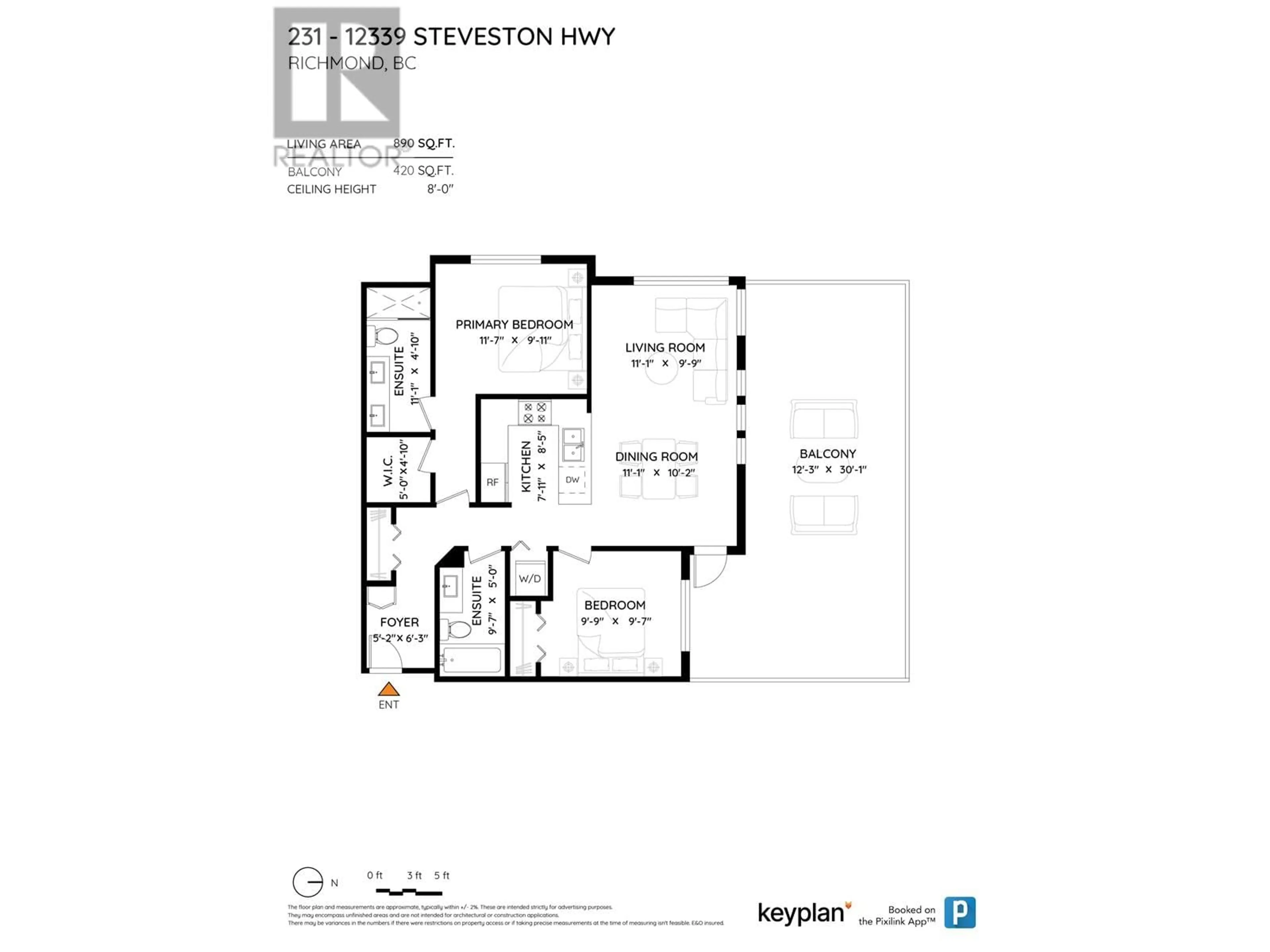 Floor plan for 231 - 12339 STEVESTON HIGHWAY, Richmond British Columbia V6W0B4