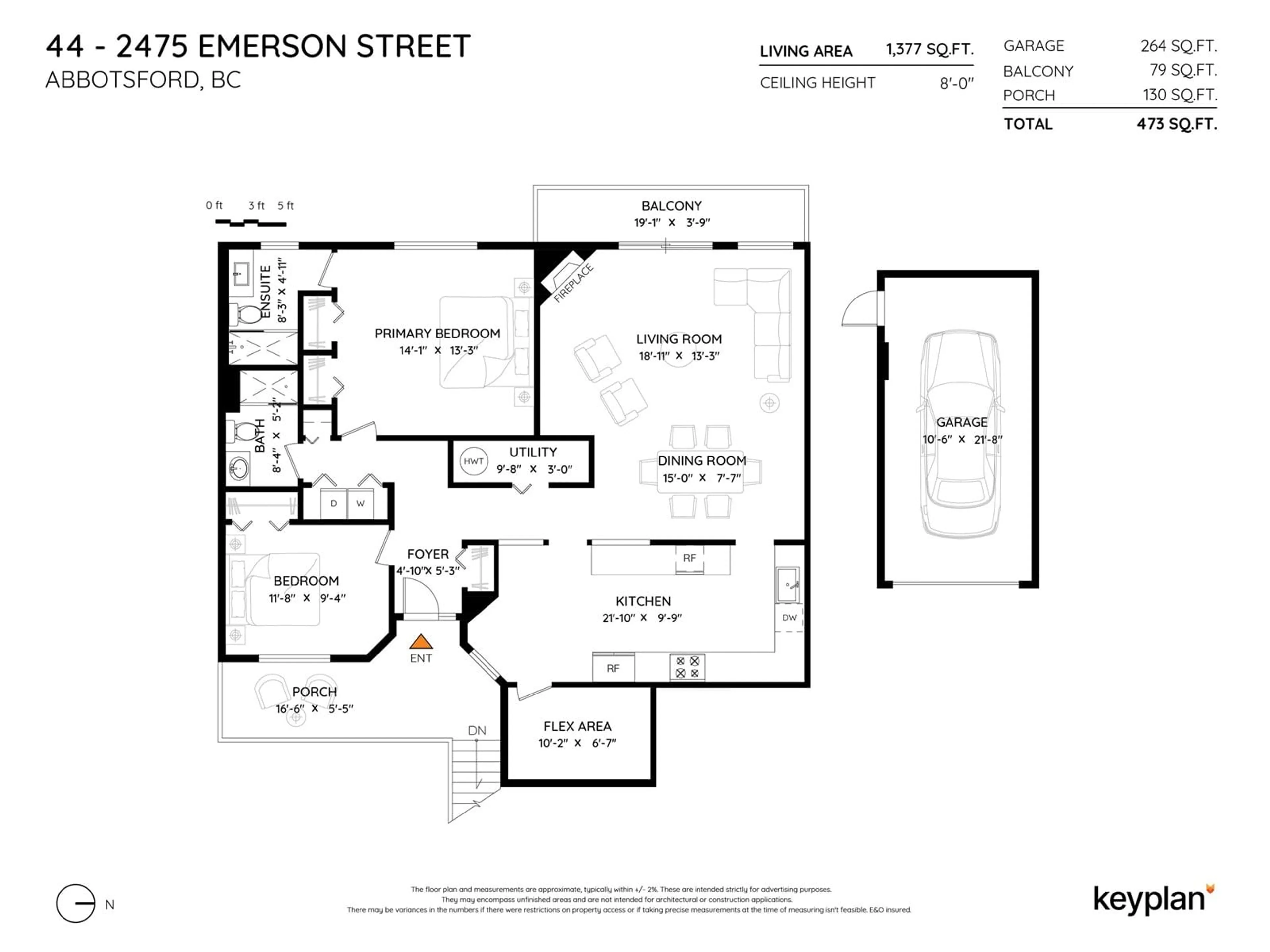 Floor plan for 44 - 2475 EMERSON, Abbotsford British Columbia V2T4W5