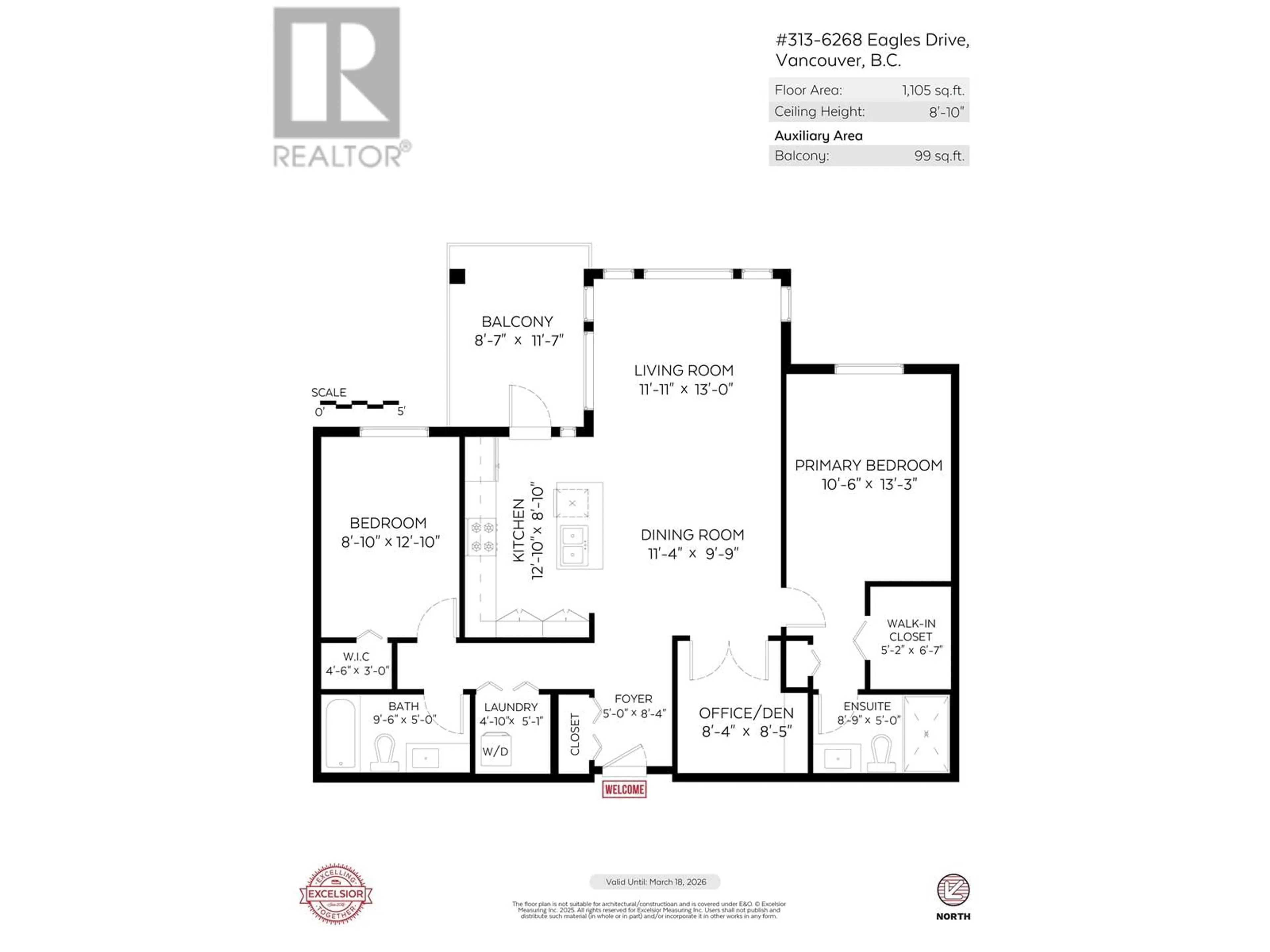 Floor plan for 313 - 6268 EAGLES DRIVE, Vancouver British Columbia V6T1Z4