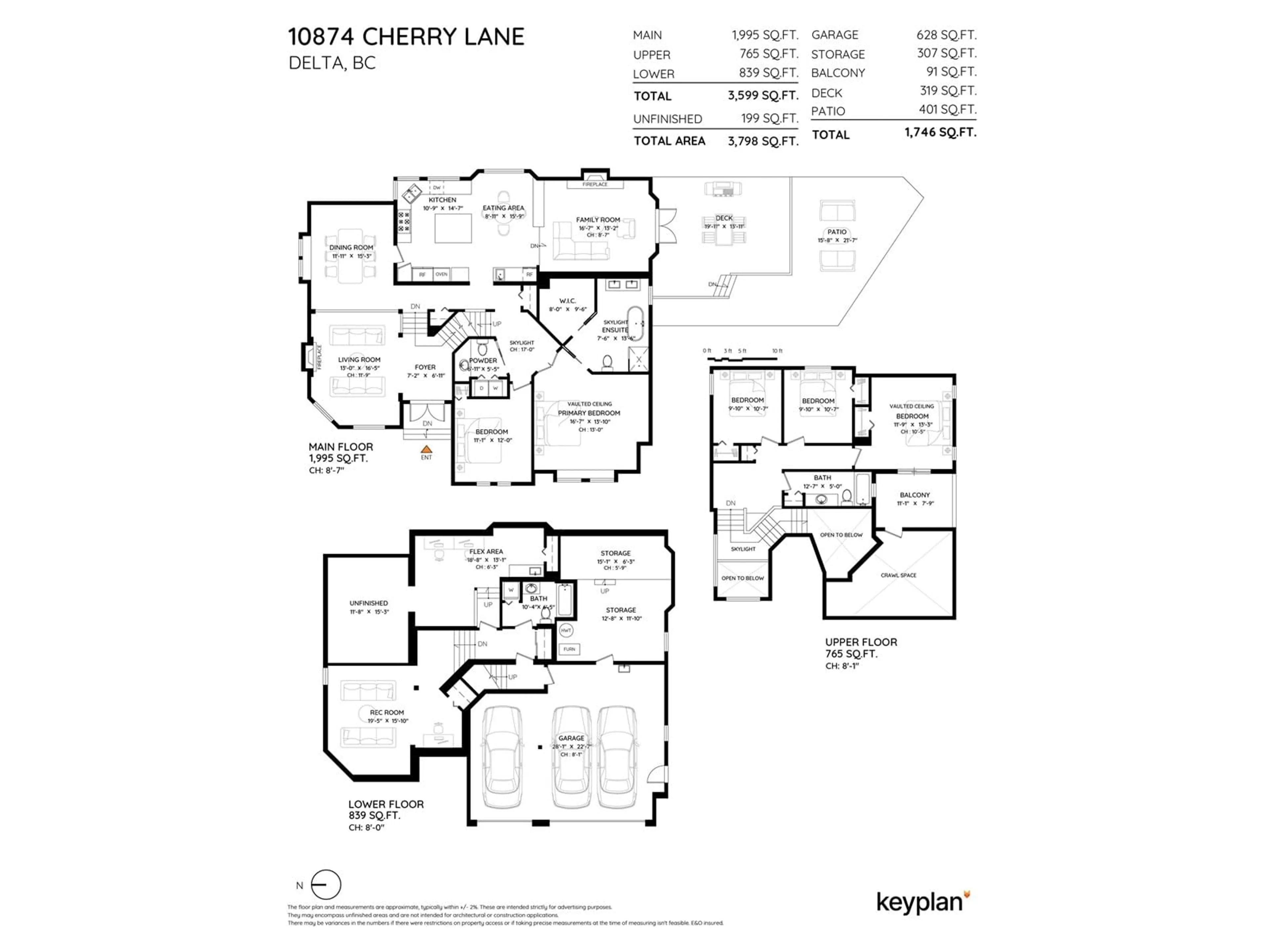 Floor plan for 10874 CHERRY, Delta British Columbia V4E3L8