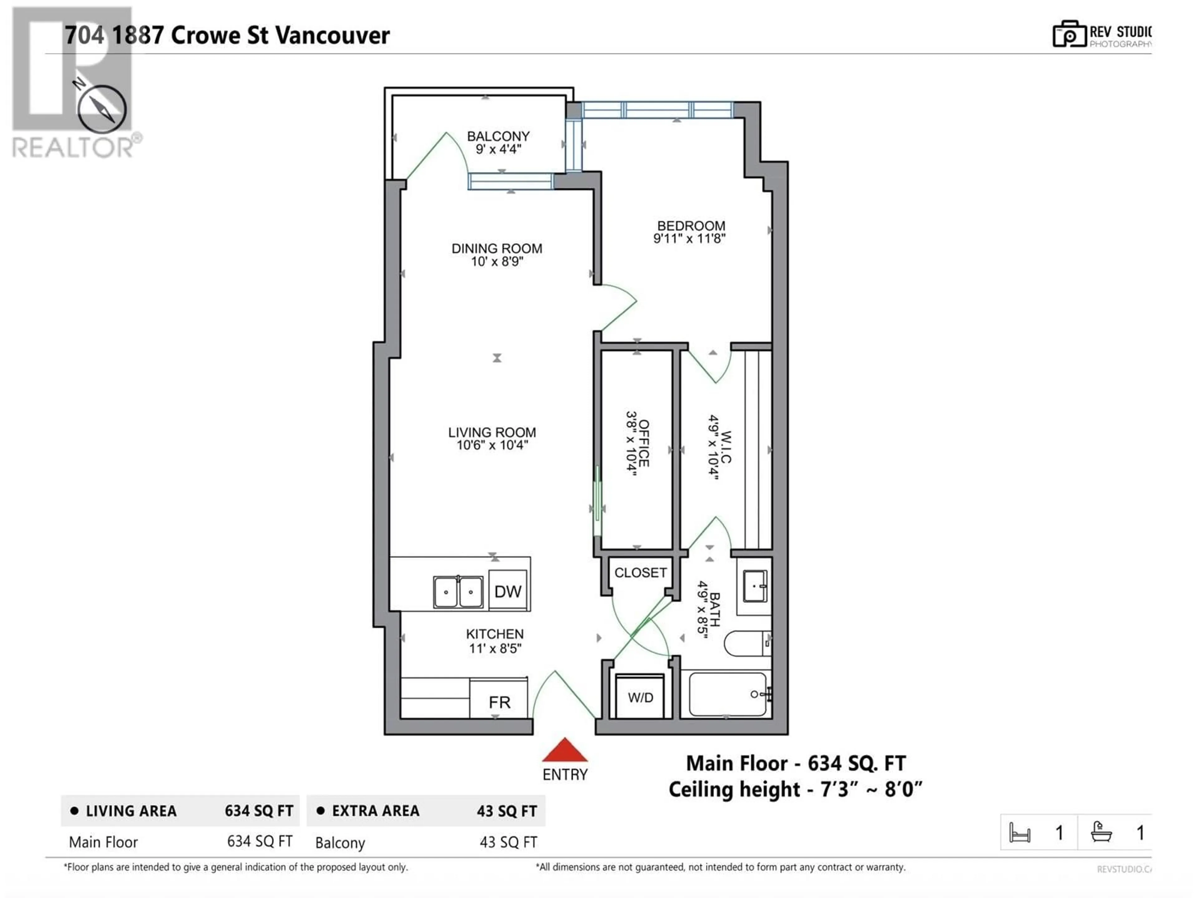 Floor plan for 704 - 1887 CROWE STREET, Vancouver British Columbia V5Y0B4