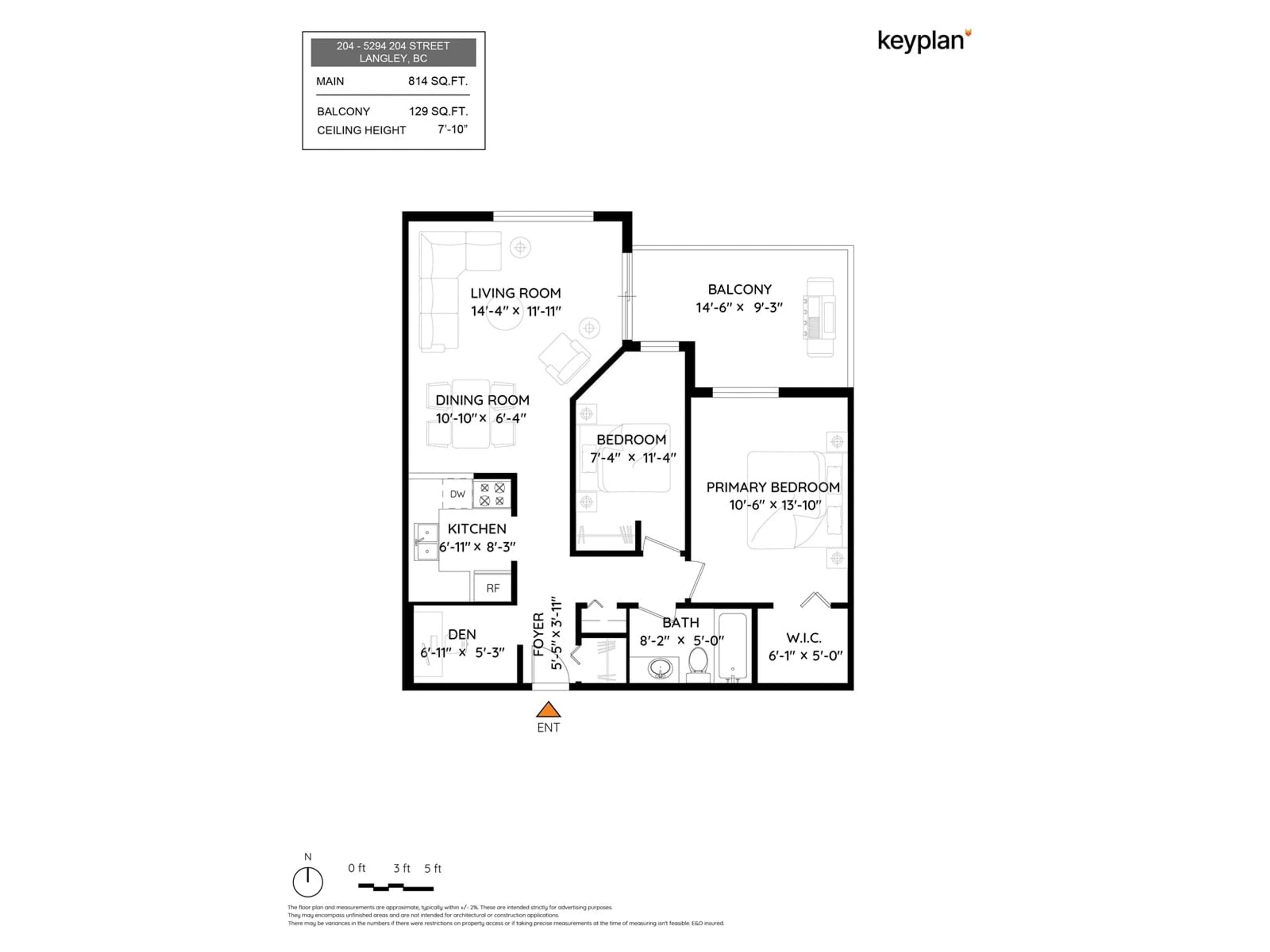 Floor plan for 204 - 5294 204, Langley British Columbia V3A1Z1