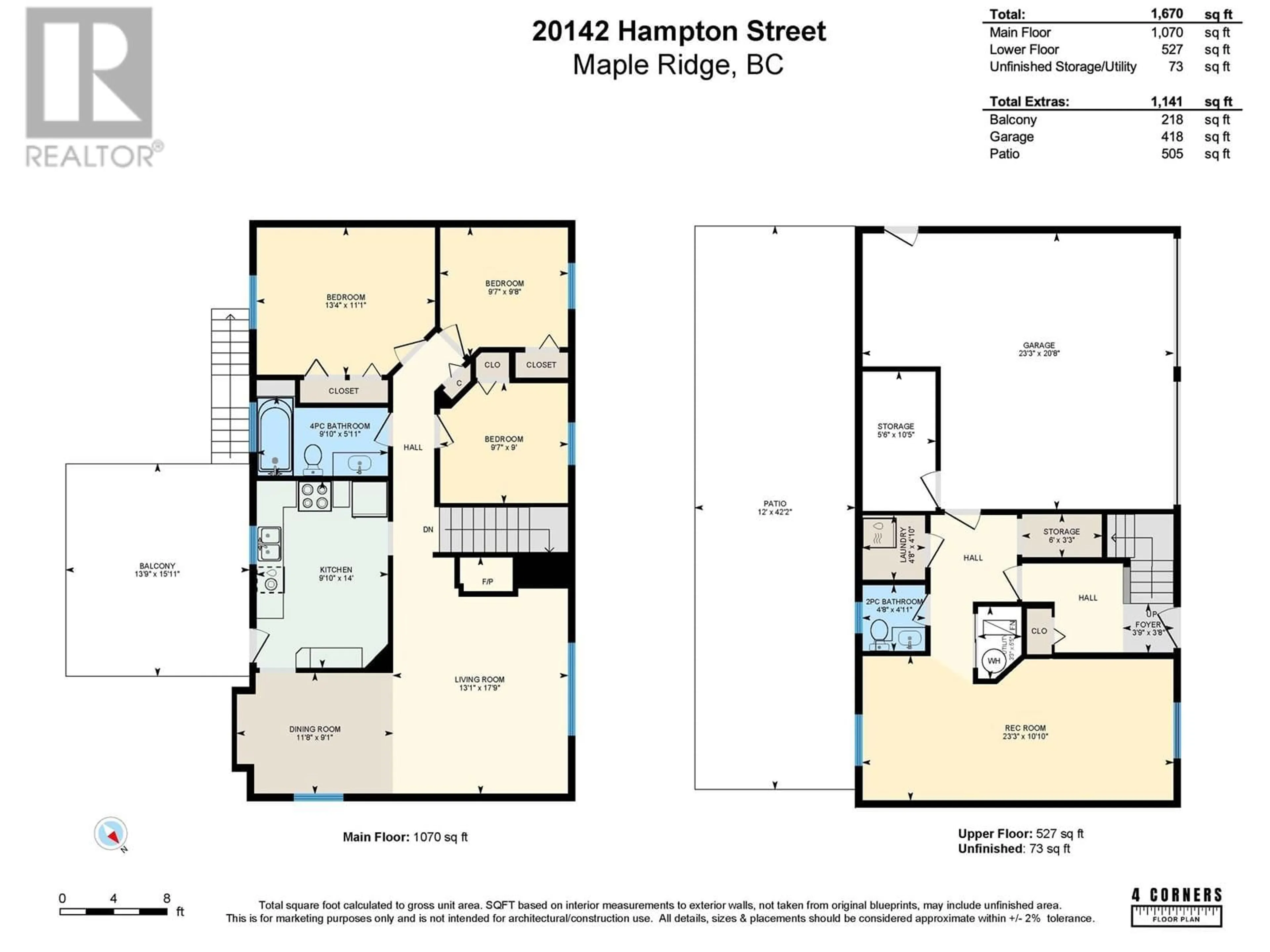 Floor plan for 20142 HAMPTON STREET, Maple Ridge British Columbia V2X0M7