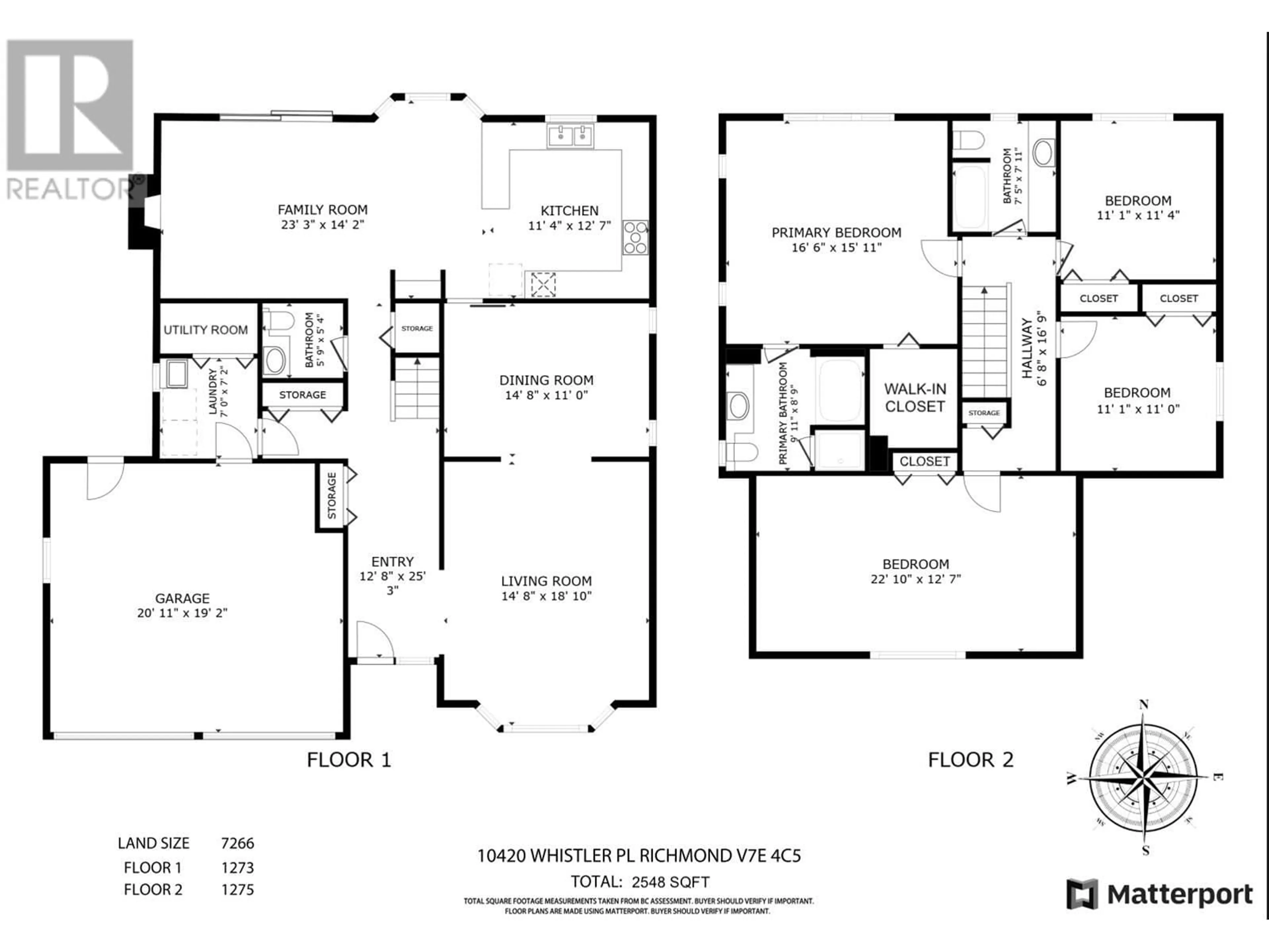 Floor plan for 10420 WHISTLER PLACE, Richmond British Columbia V7E4C5