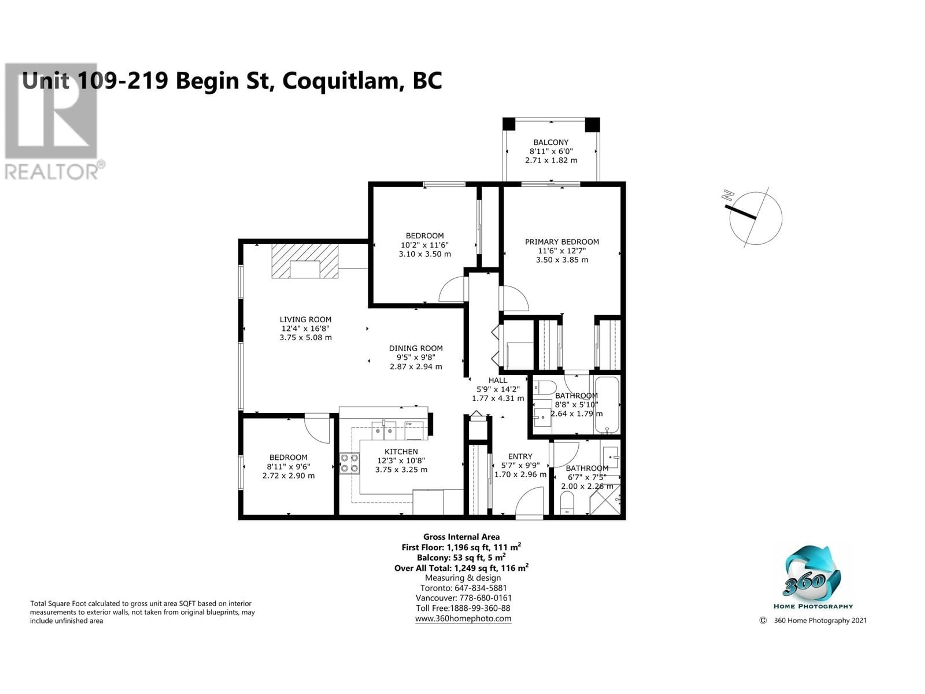 Floor plan for 109 - 219 BEGIN STREET, Coquitlam British Columbia V3K4V4