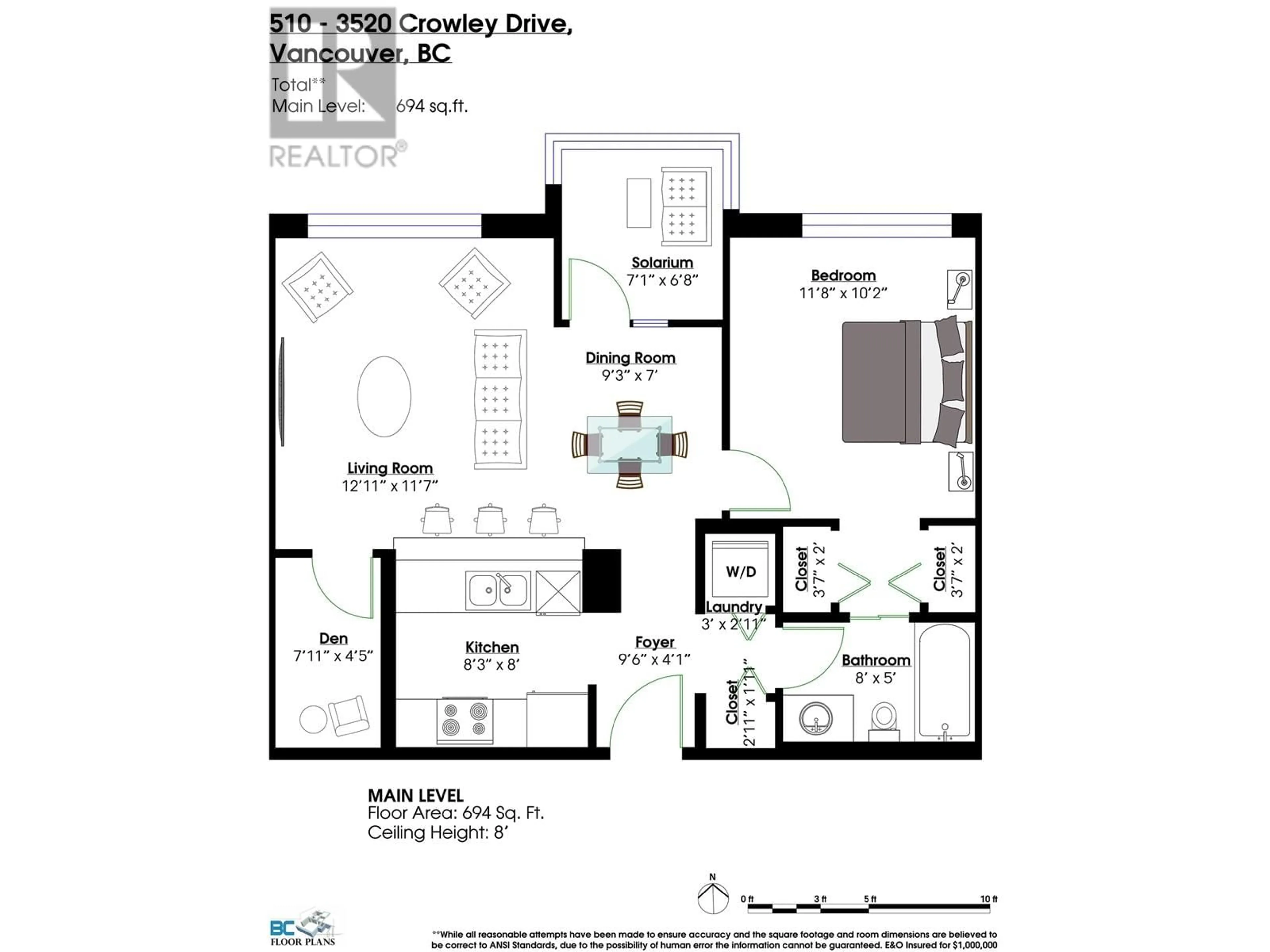 Floor plan for 510 - 3520 CROWLEY DRIVE, Vancouver British Columbia V5R6G9