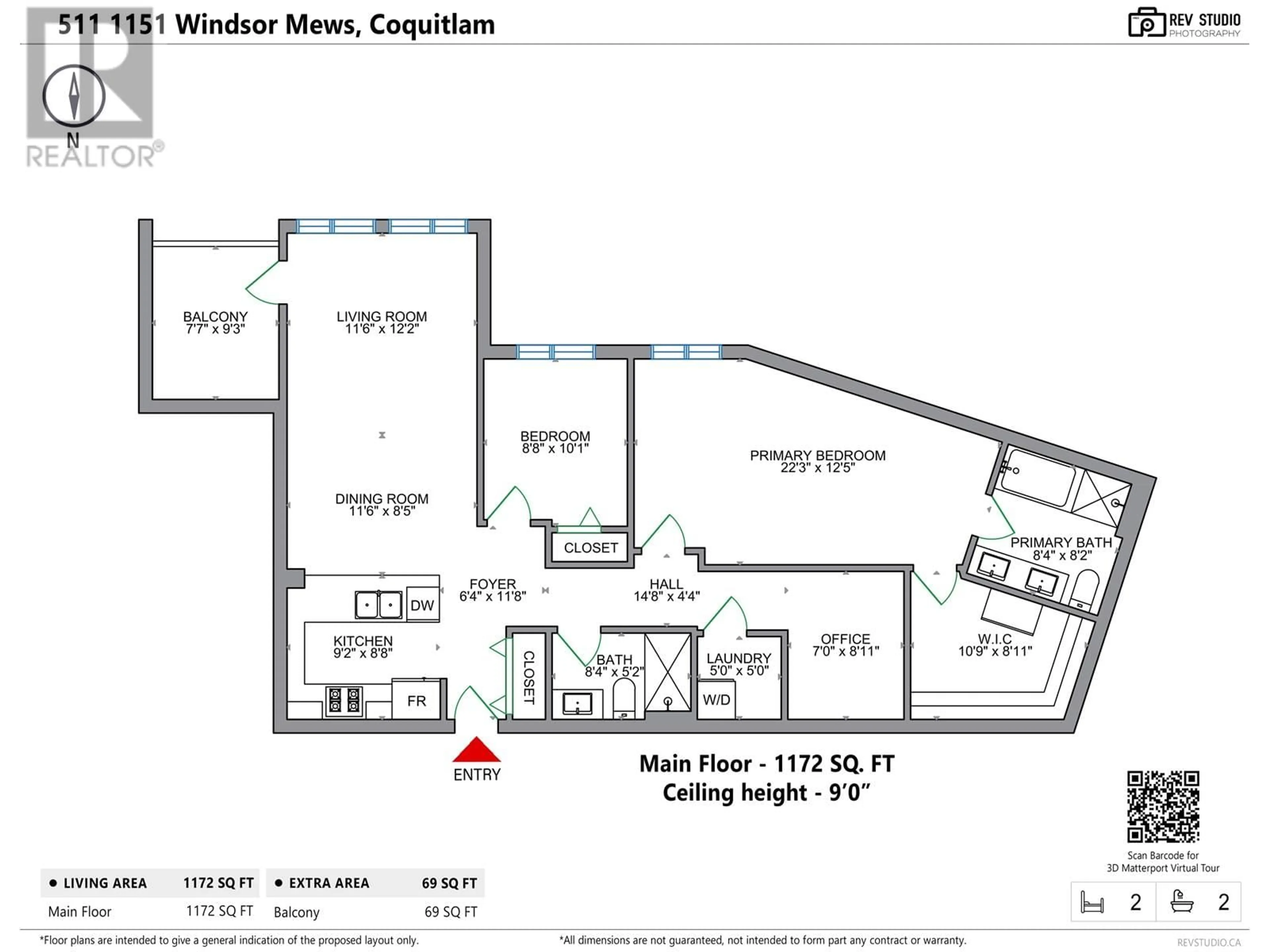 Floor plan for 511 - 1151 WINDSOR MEWS, Coquitlam British Columbia V3B0M9