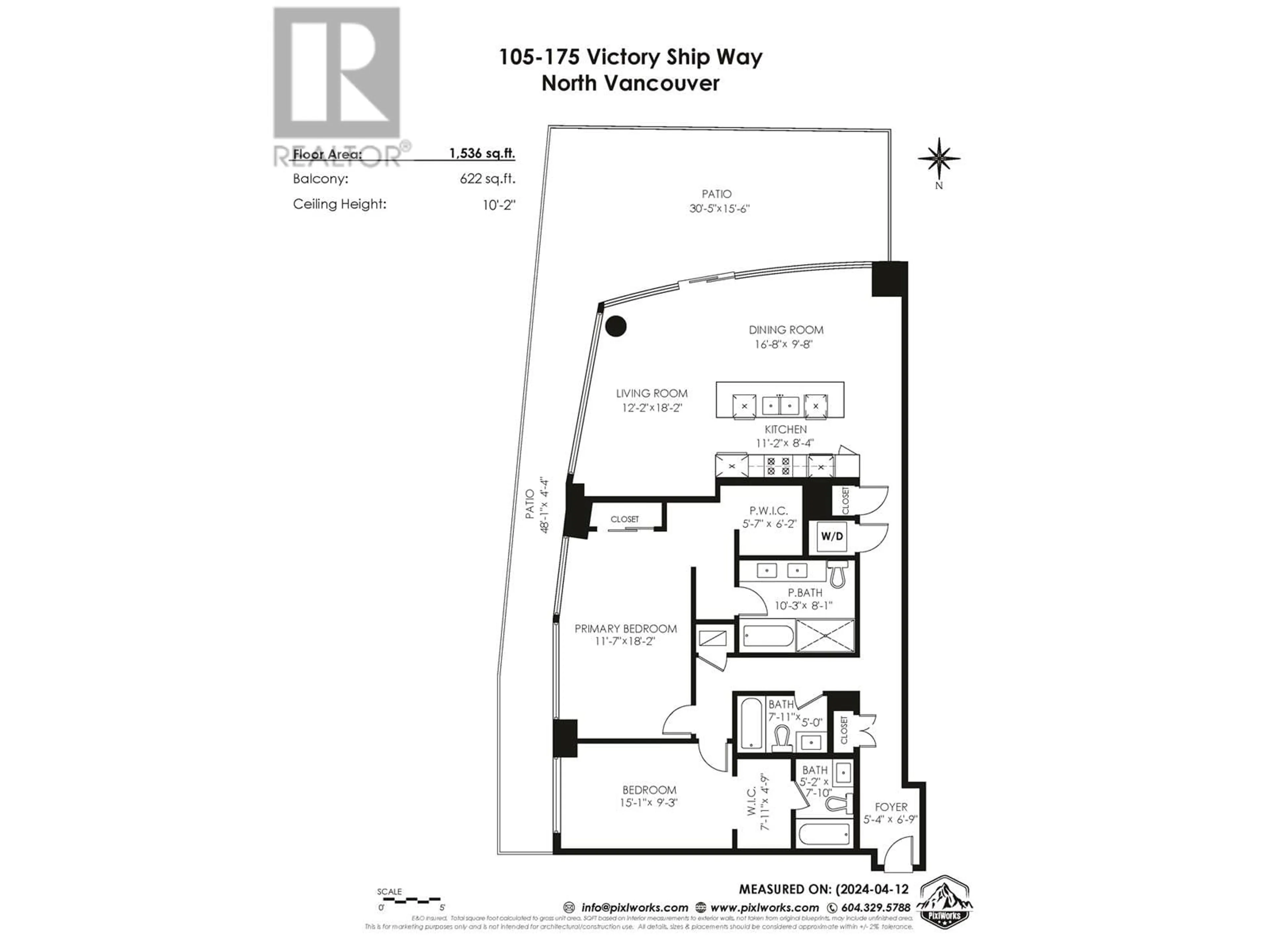 Floor plan for 105 - 175 VICTORY SHIP WAY, North Vancouver British Columbia V7L0G1