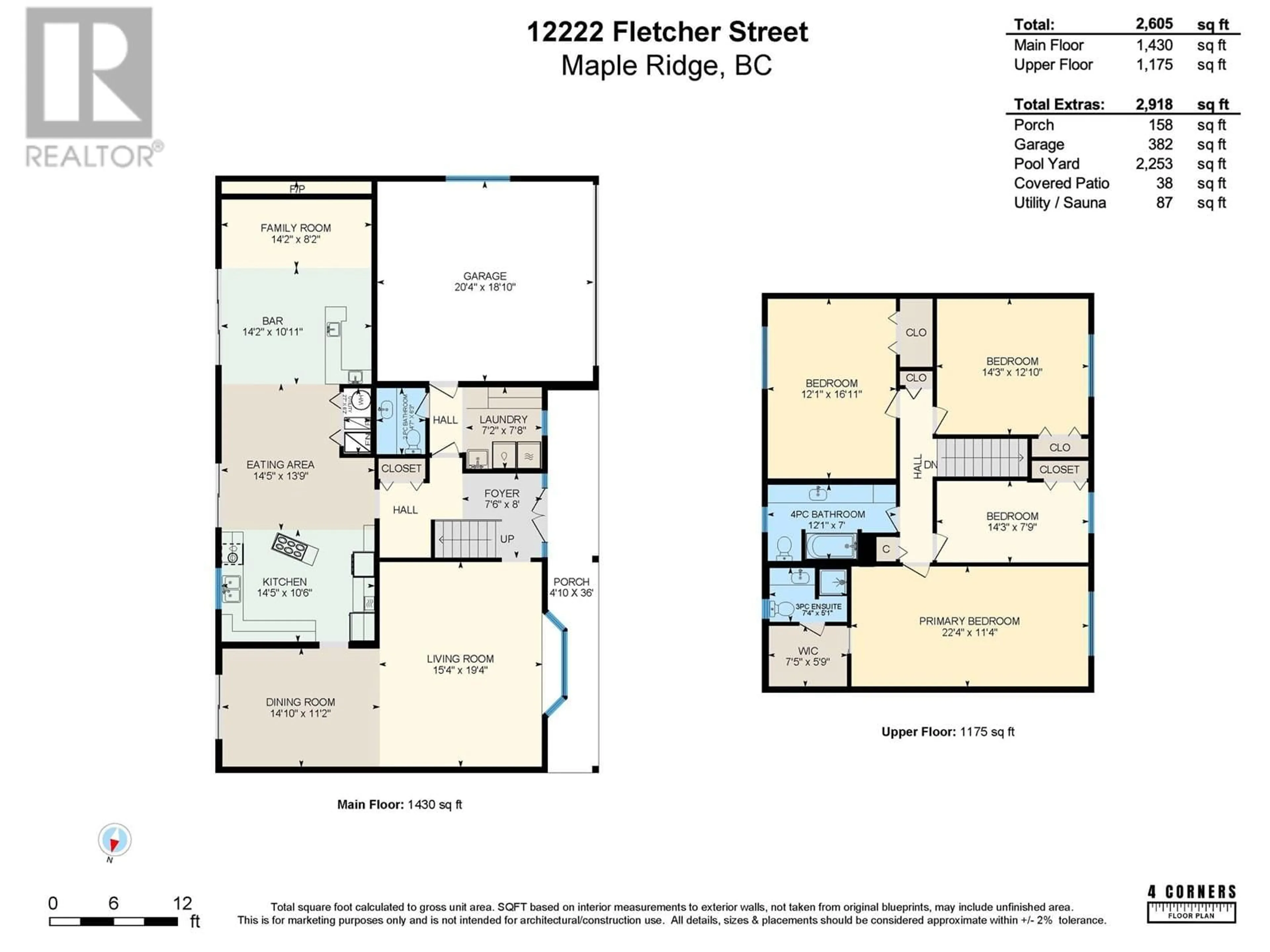 Floor plan for 12222 FLETCHER STREET, Maple Ridge British Columbia V2X6K9