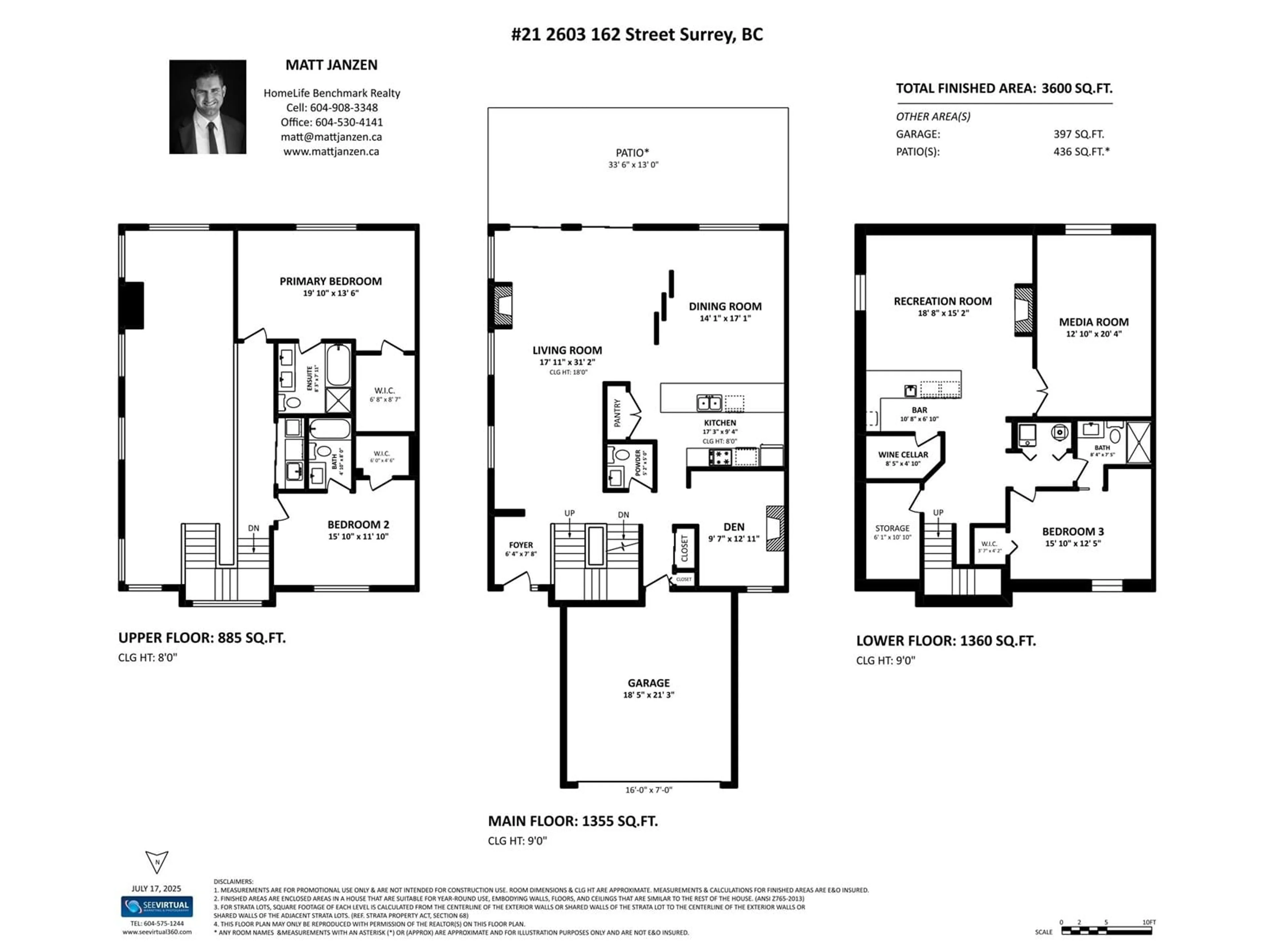 Floor plan for 21 - 2603 162, Surrey British Columbia V3S2L4
