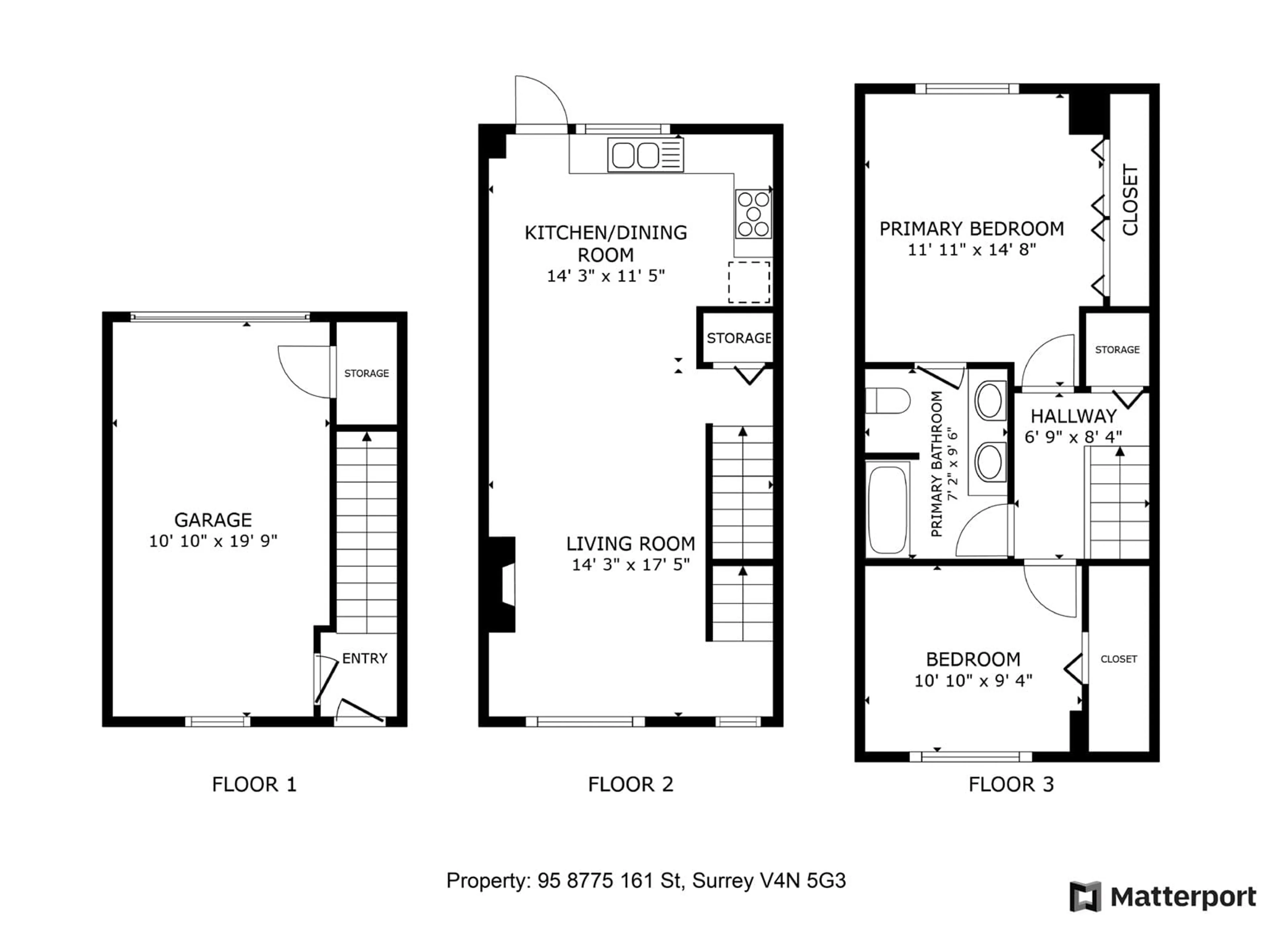 Floor plan for 95 - 8775 161, Surrey British Columbia V4N5G3