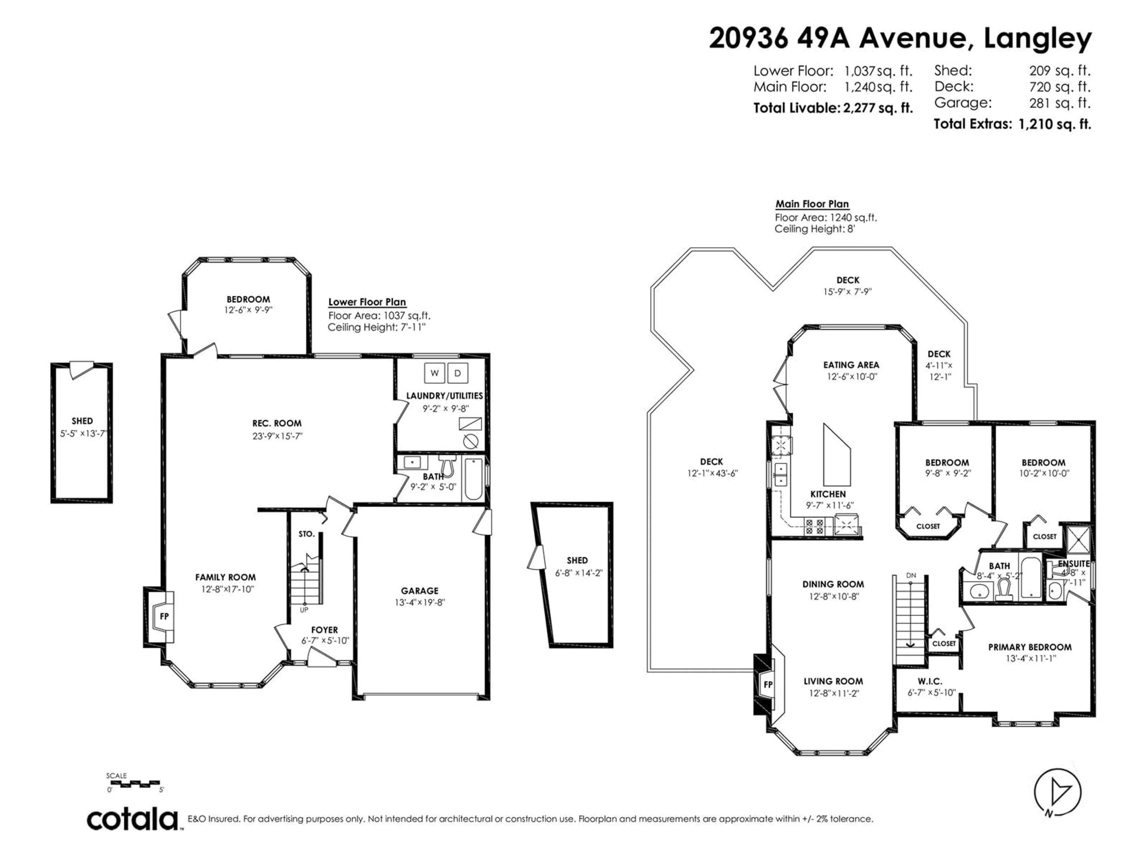 Floor plan for 20936 49A, Langley British Columbia V3A5Y6