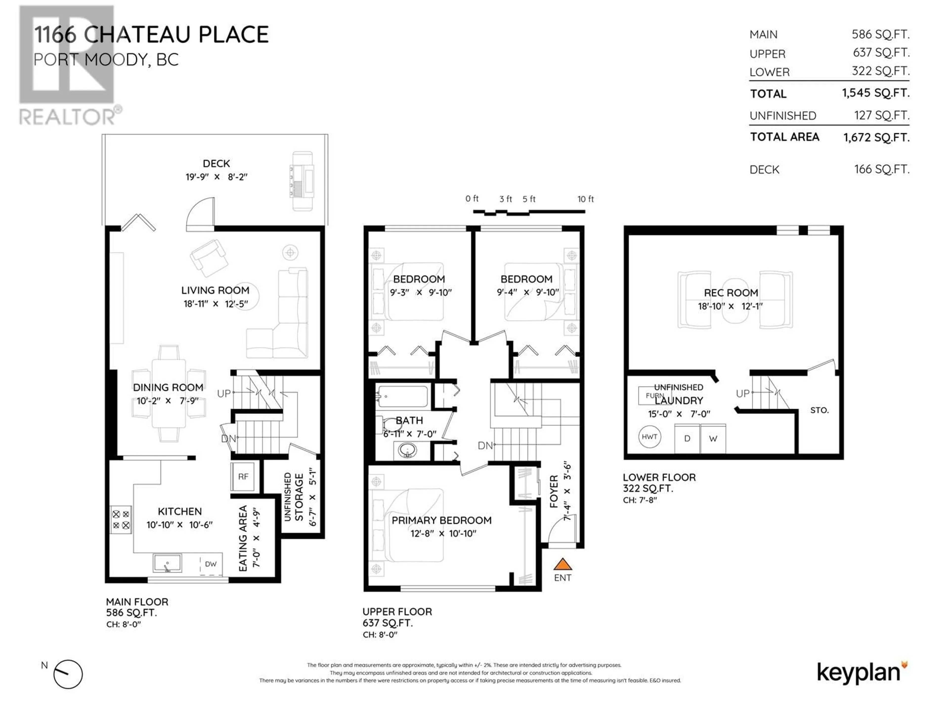 Floor plan for 1166 CHATEAU PLACE, Port Moody British Columbia V3H1N6