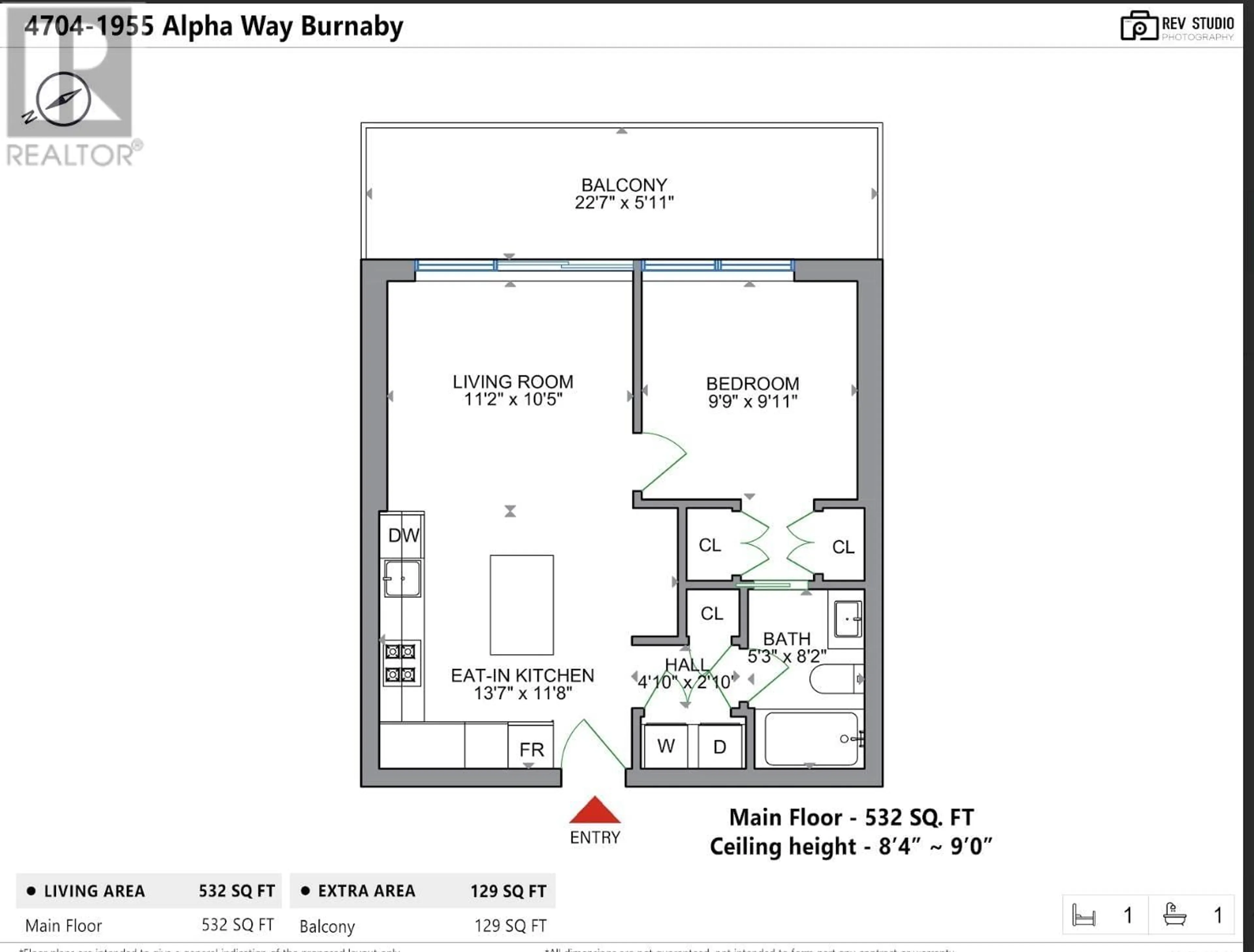 Floor plan for 4704 - 1955 ALPHA WAY, Vancouver British Columbia V5C0K6