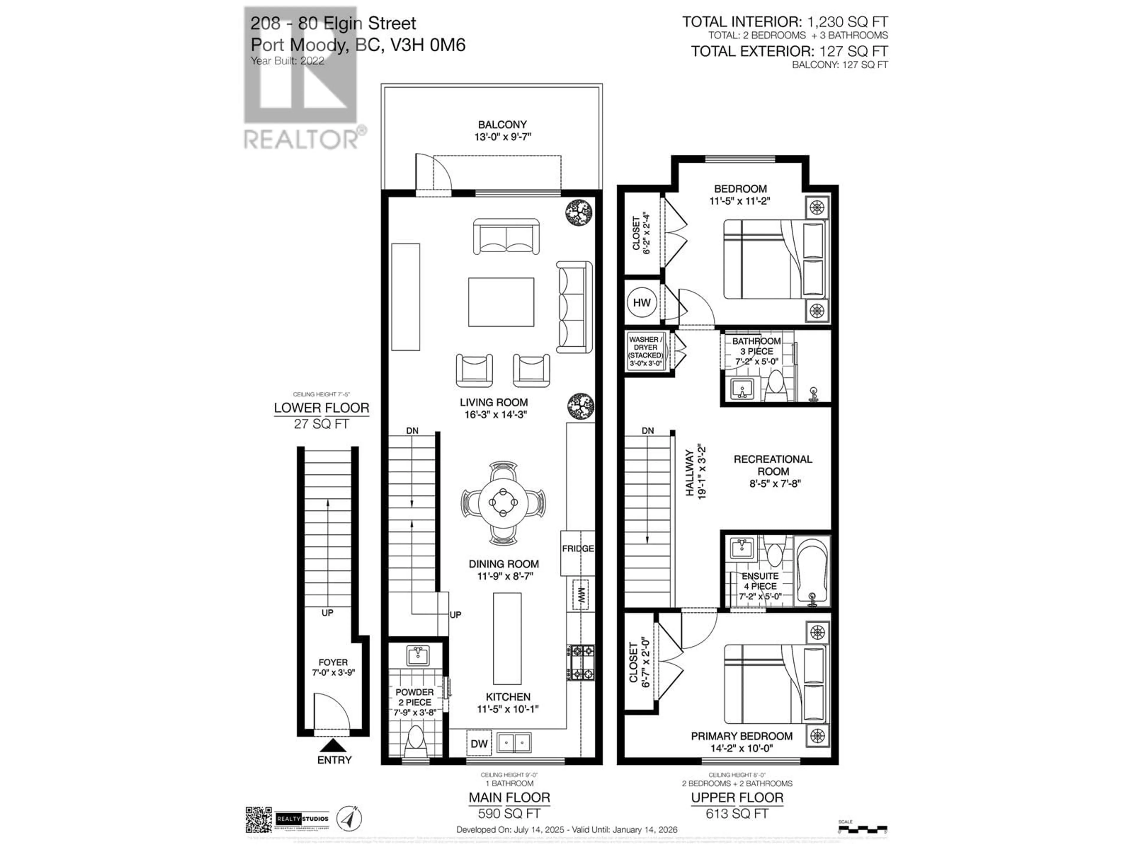 Floor plan for 208 - 80 ELGIN STREET, Port Moody British Columbia V3H0M6