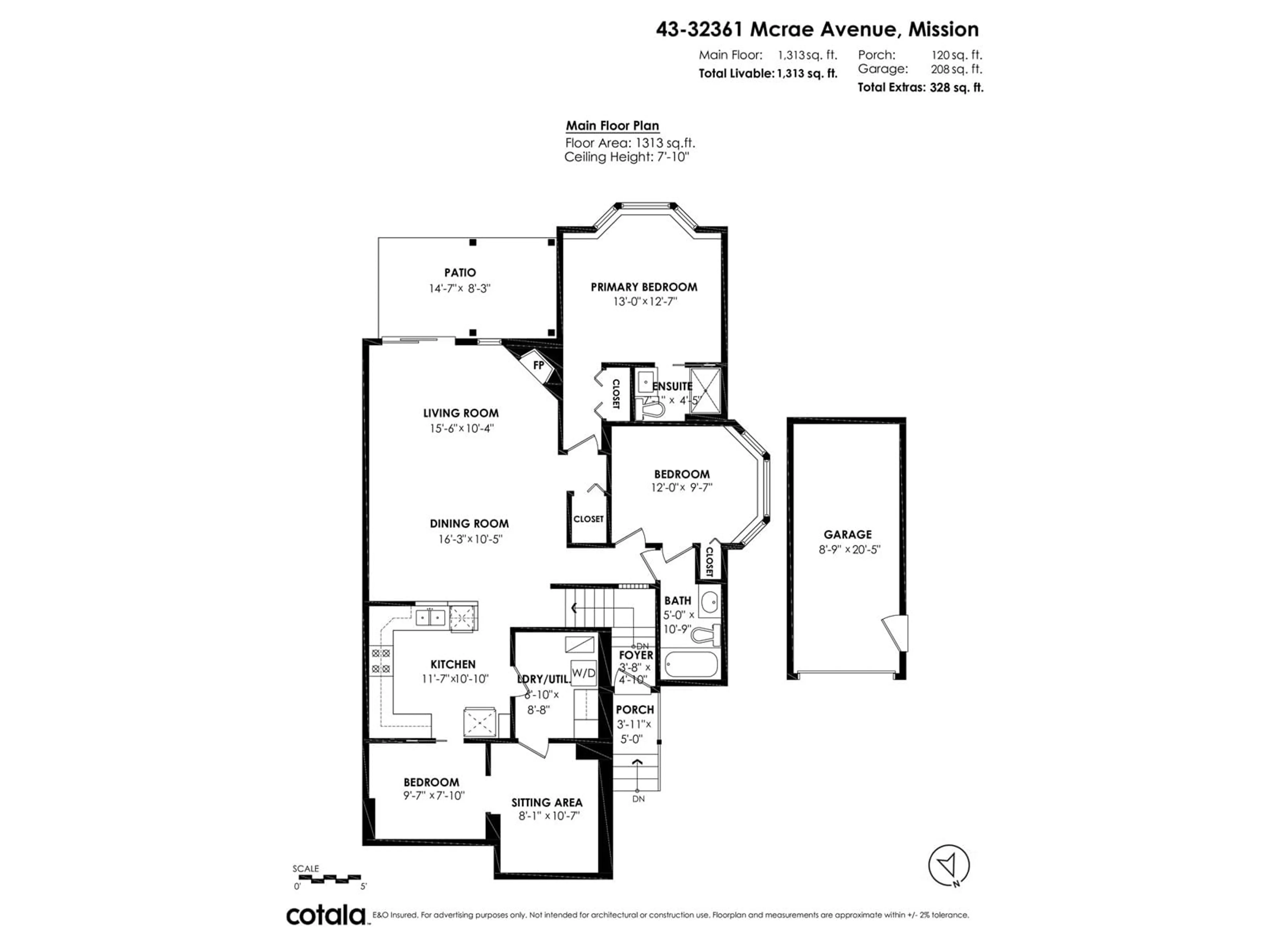 Floor plan for 43 - 32361 MCRAE, Mission British Columbia V2V4X7