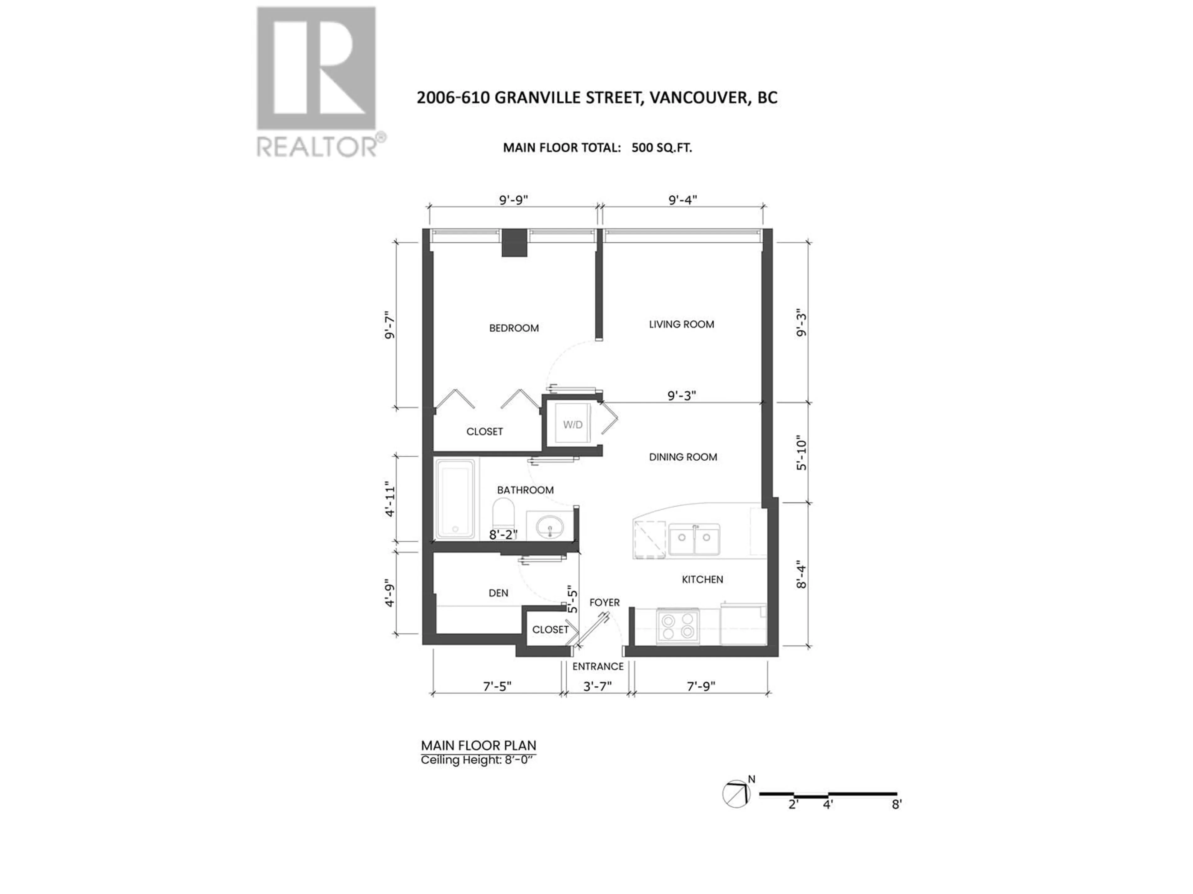 Floor plan for 2006 - 610 GRANVILLE STREET, Vancouver British Columbia V6C3T3