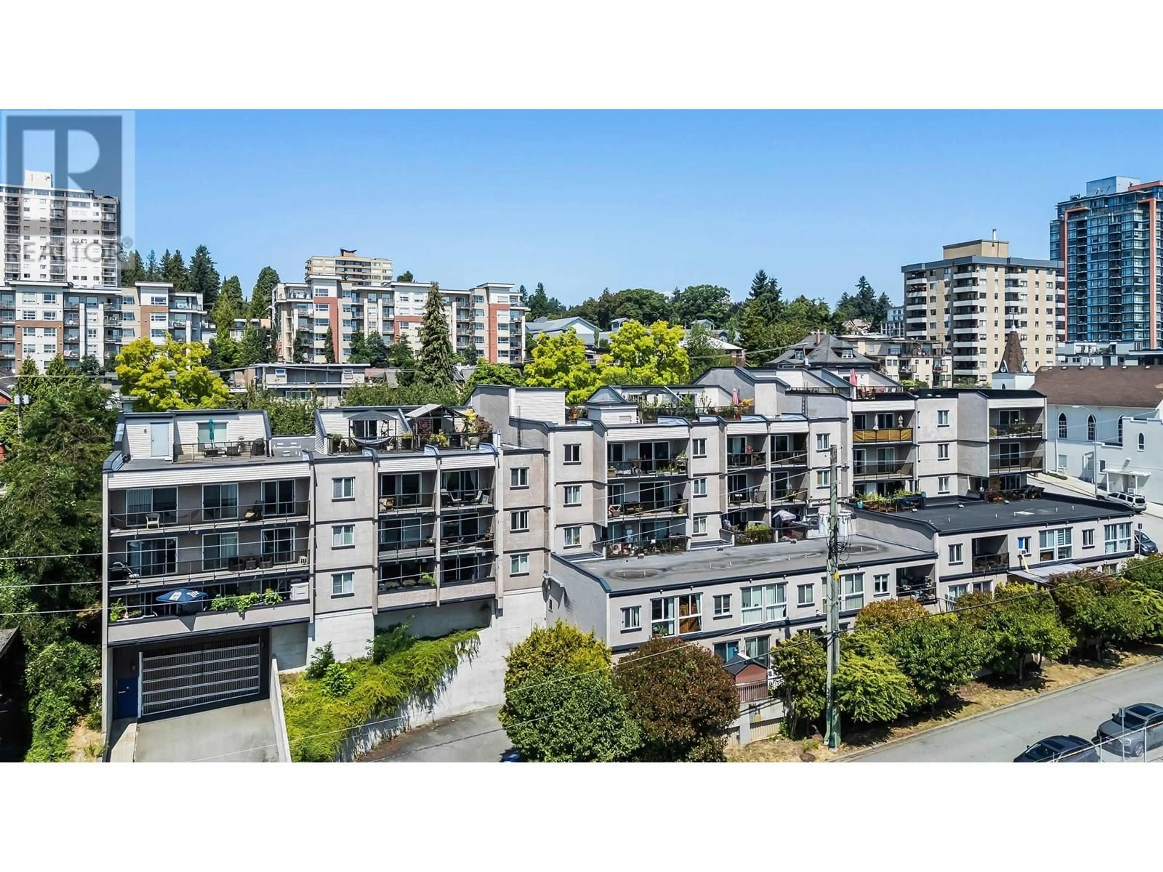 A pic from outside/outdoor area/front of a property/back of a property/a pic from drone, city buildings view from balcony for 112 - 312 CARNARVON STREET, New Westminster British Columbia V3L5H6