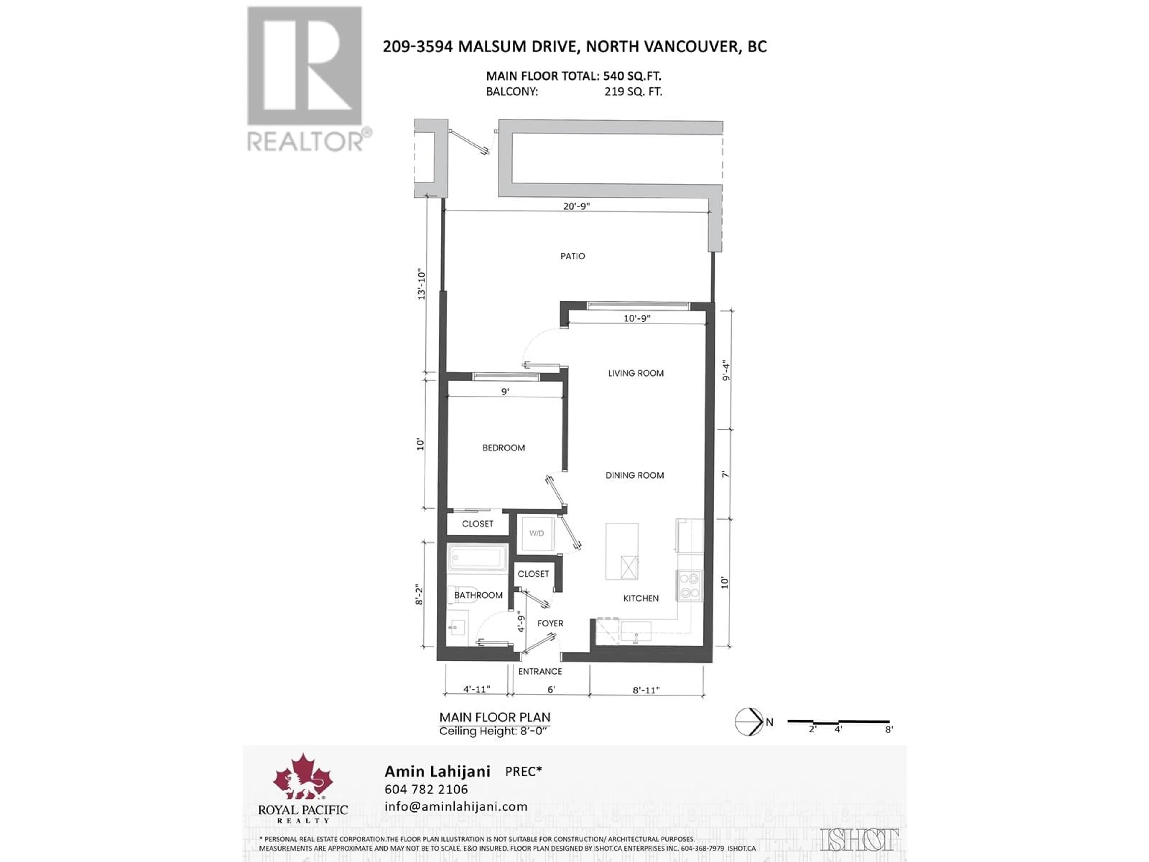 Floor plan for 209 - 3594 MALSUM DRIVE, North Vancouver British Columbia V7G0B4