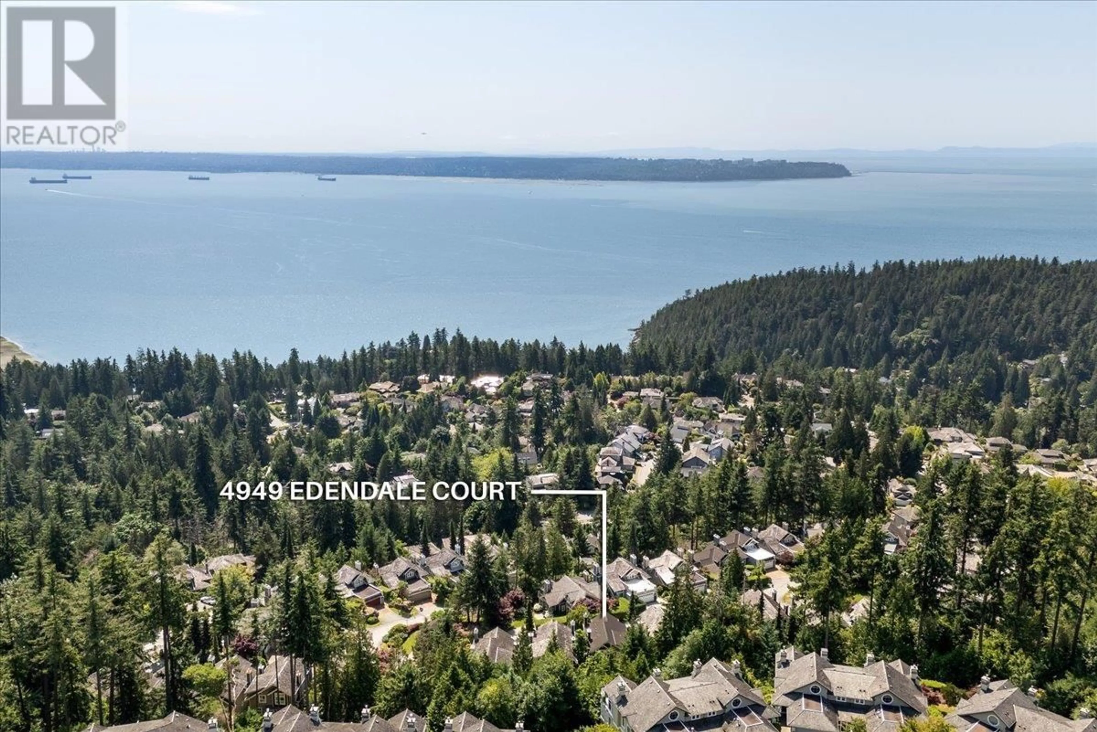 A pic from outside/outdoor area/front of a property/back of a property/a pic from drone, water/lake/river/ocean view for 4949 EDENDALE COURT, West Vancouver British Columbia V7W3H7