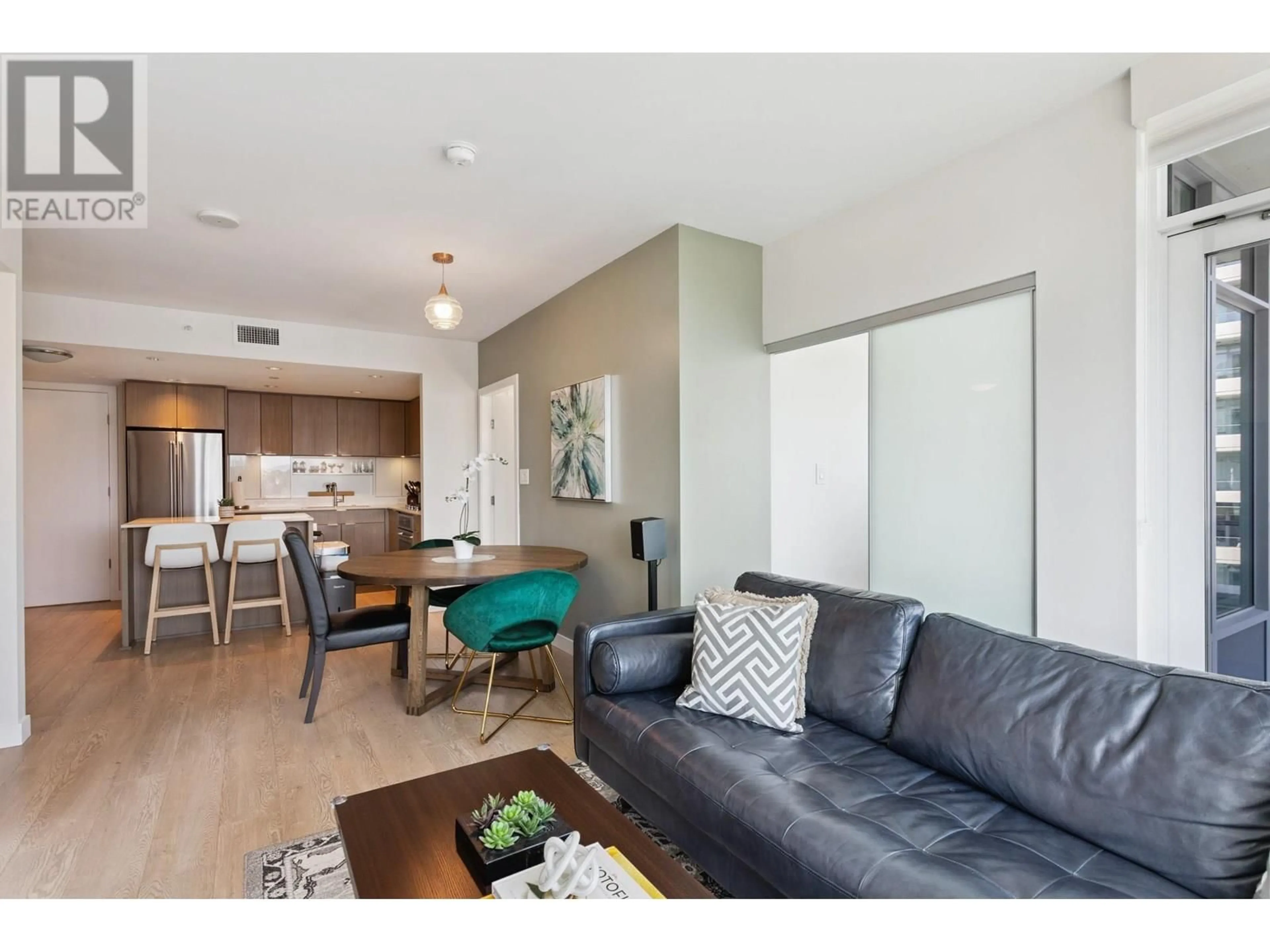 Living room with furniture, wood/laminate floor for 1502 - 111 1ST AVENUE, Vancouver British Columbia V6A0E9