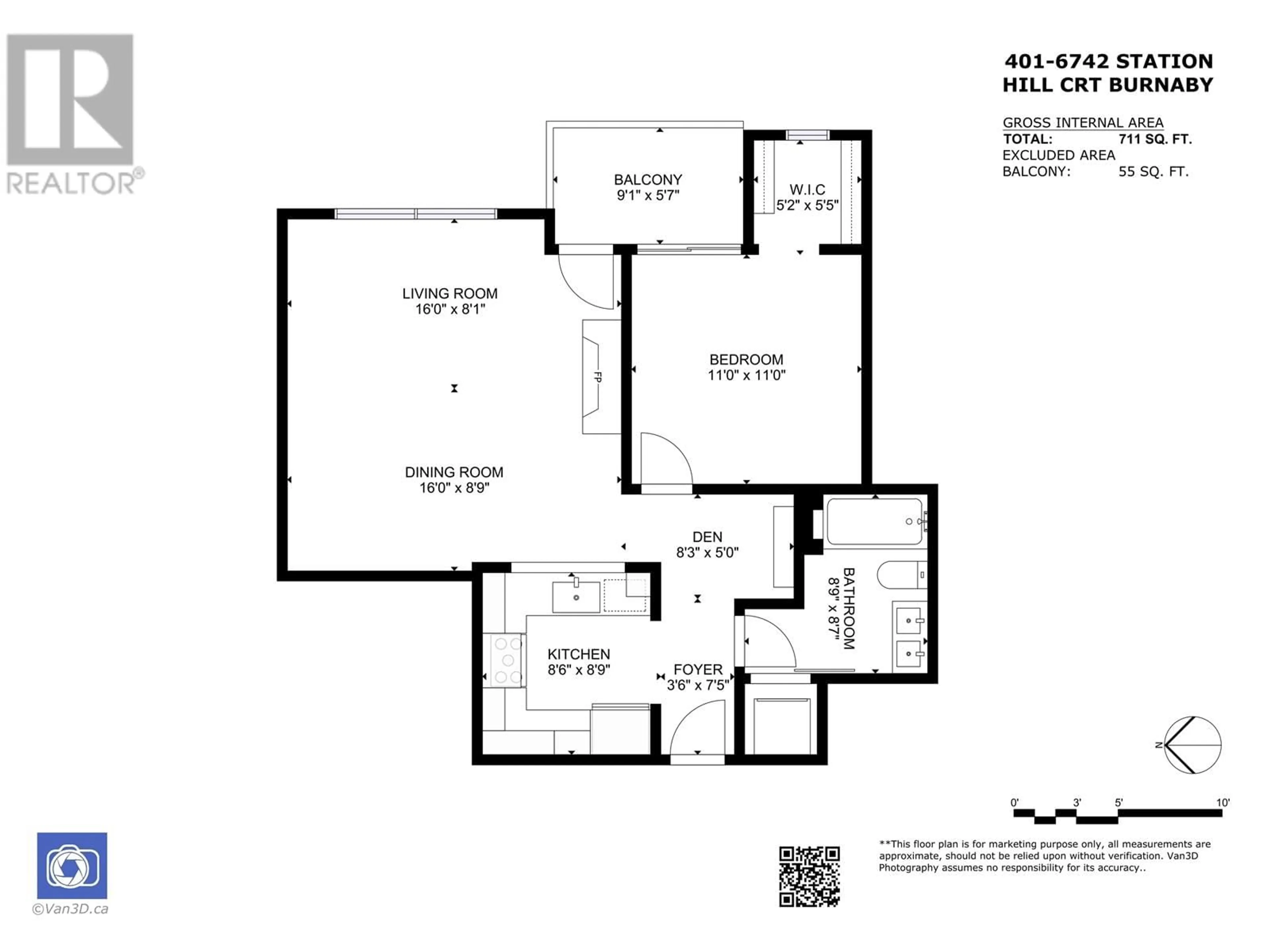 Floor plan for 401 - 6742 STATION HILL COURT, Burnaby British Columbia V3N4V2