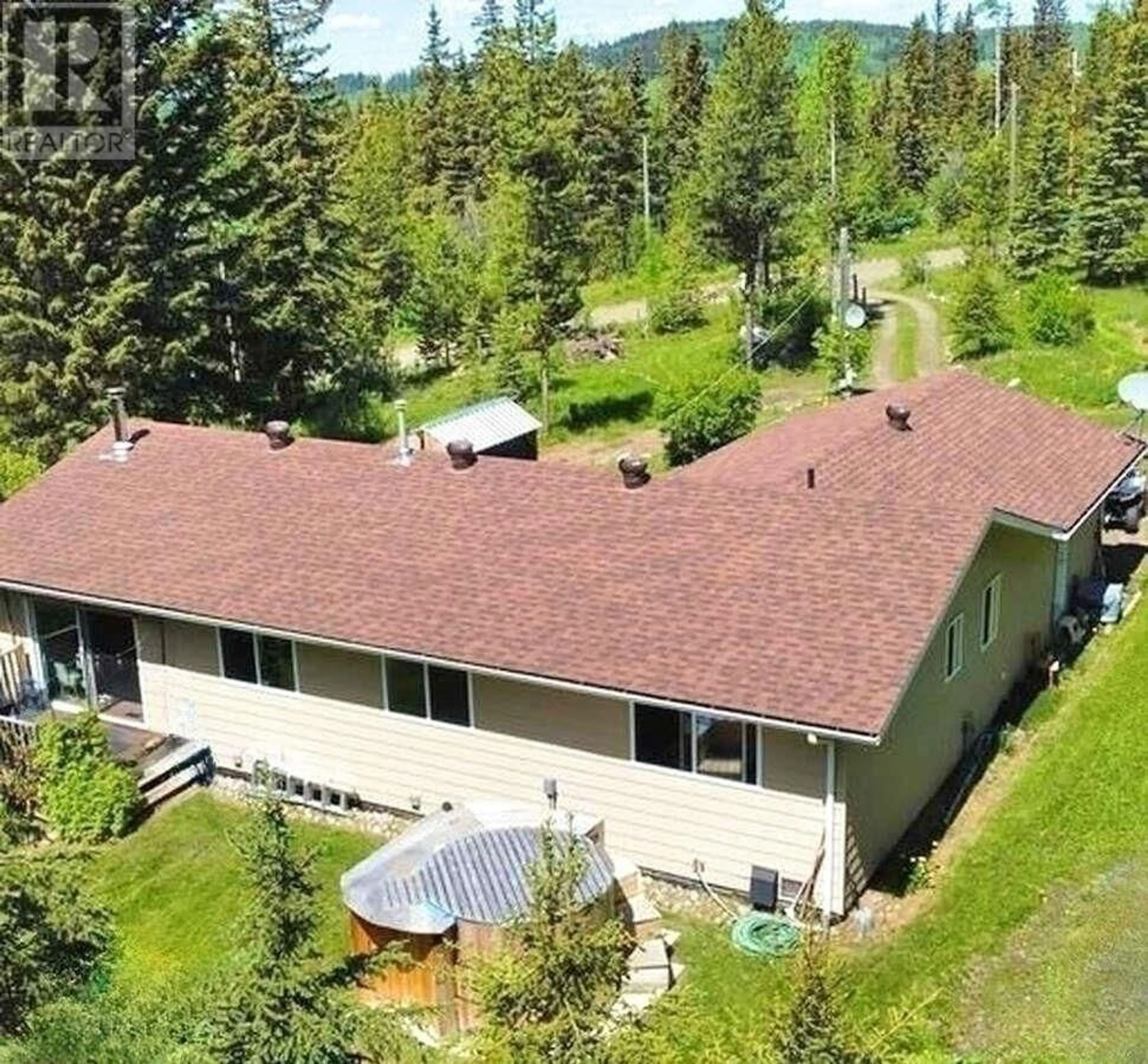 A pic from outside/outdoor area/front of a property/back of a property/a pic from drone, unknown for 7673 GRAHAM ROAD, Bridge Lake British Columbia V0K1E0