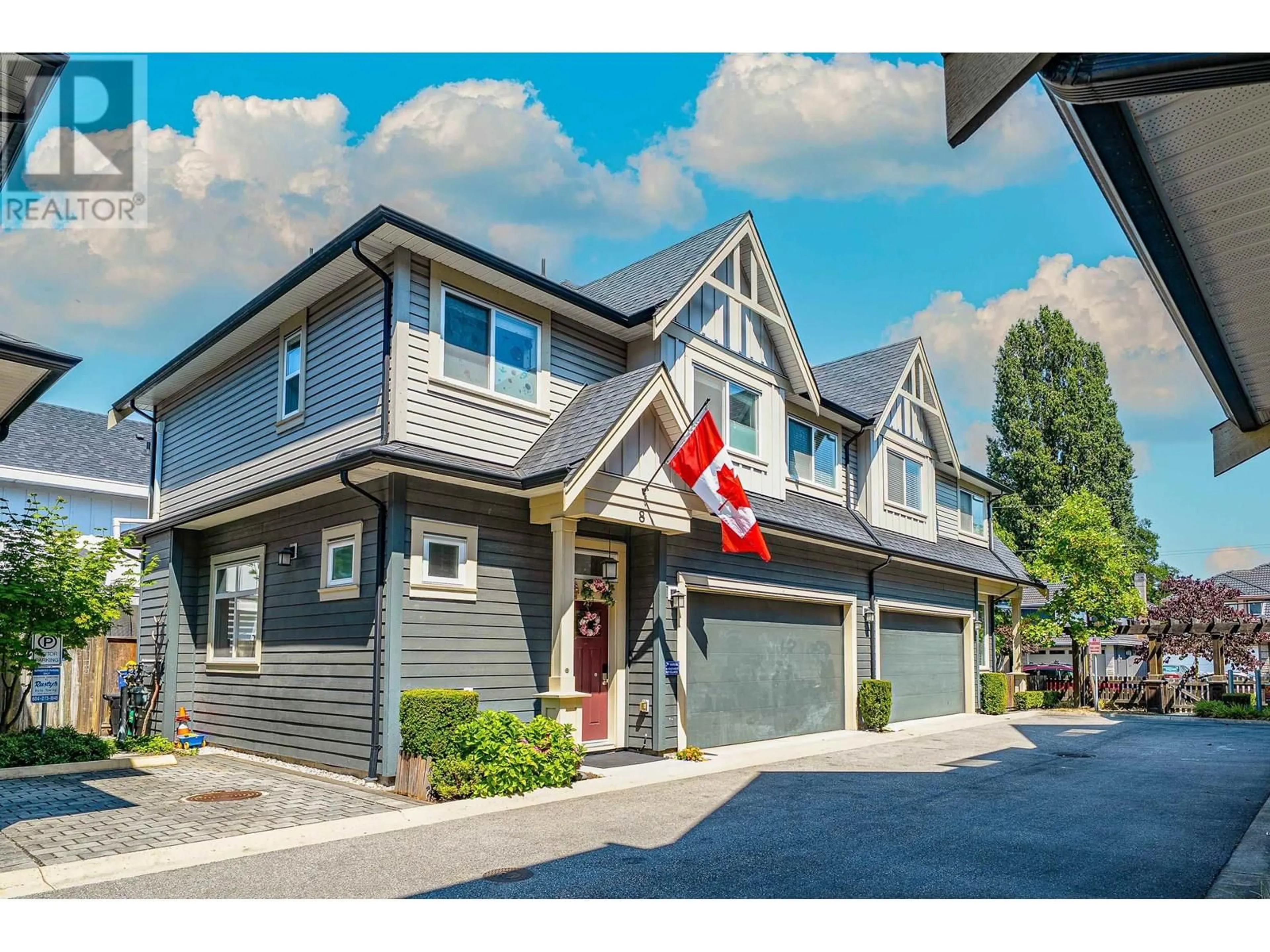 Home with vinyl exterior material, street for 8 - 6033 WILLIAMS ROAD, Richmond British Columbia V7E1K4
