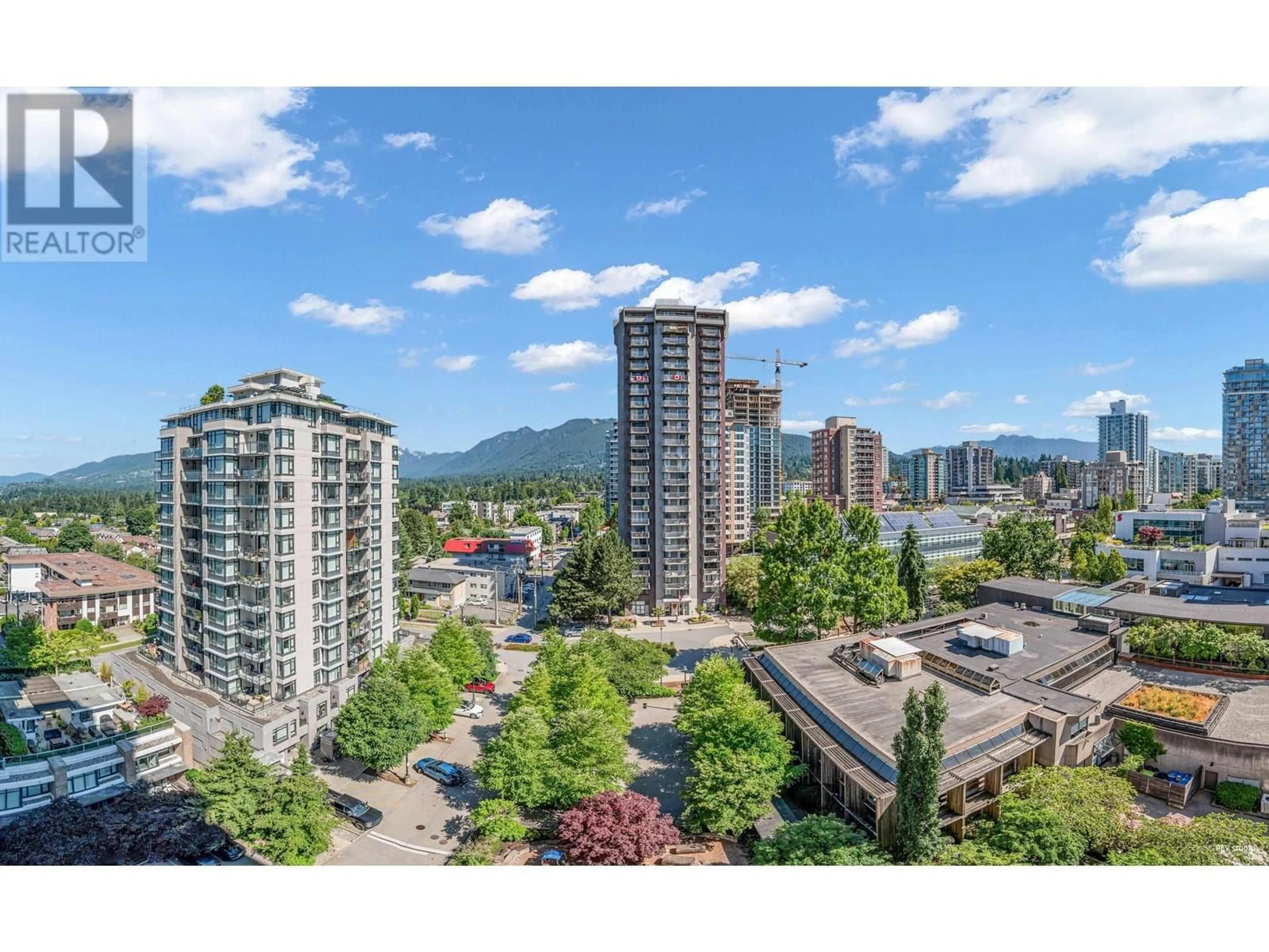 A pic from outside/outdoor area/front of a property/back of a property/a pic from drone, city buildings view from balcony for 1108 - 158 13 STREET, North Vancouver British Columbia V7M0A7