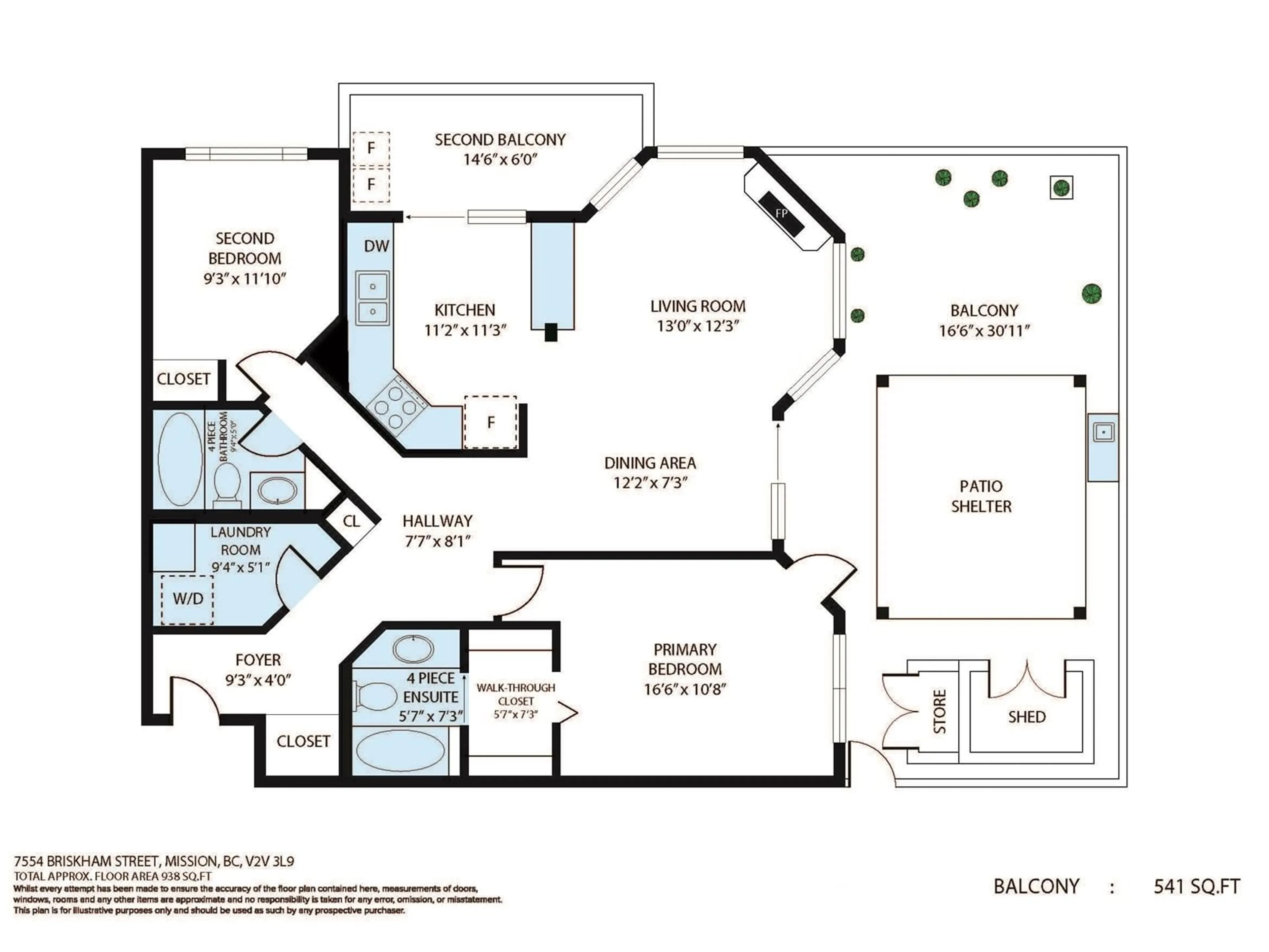 Floor plan for 109 - 7554 BRISKHAM, Mission British Columbia V2V3L9