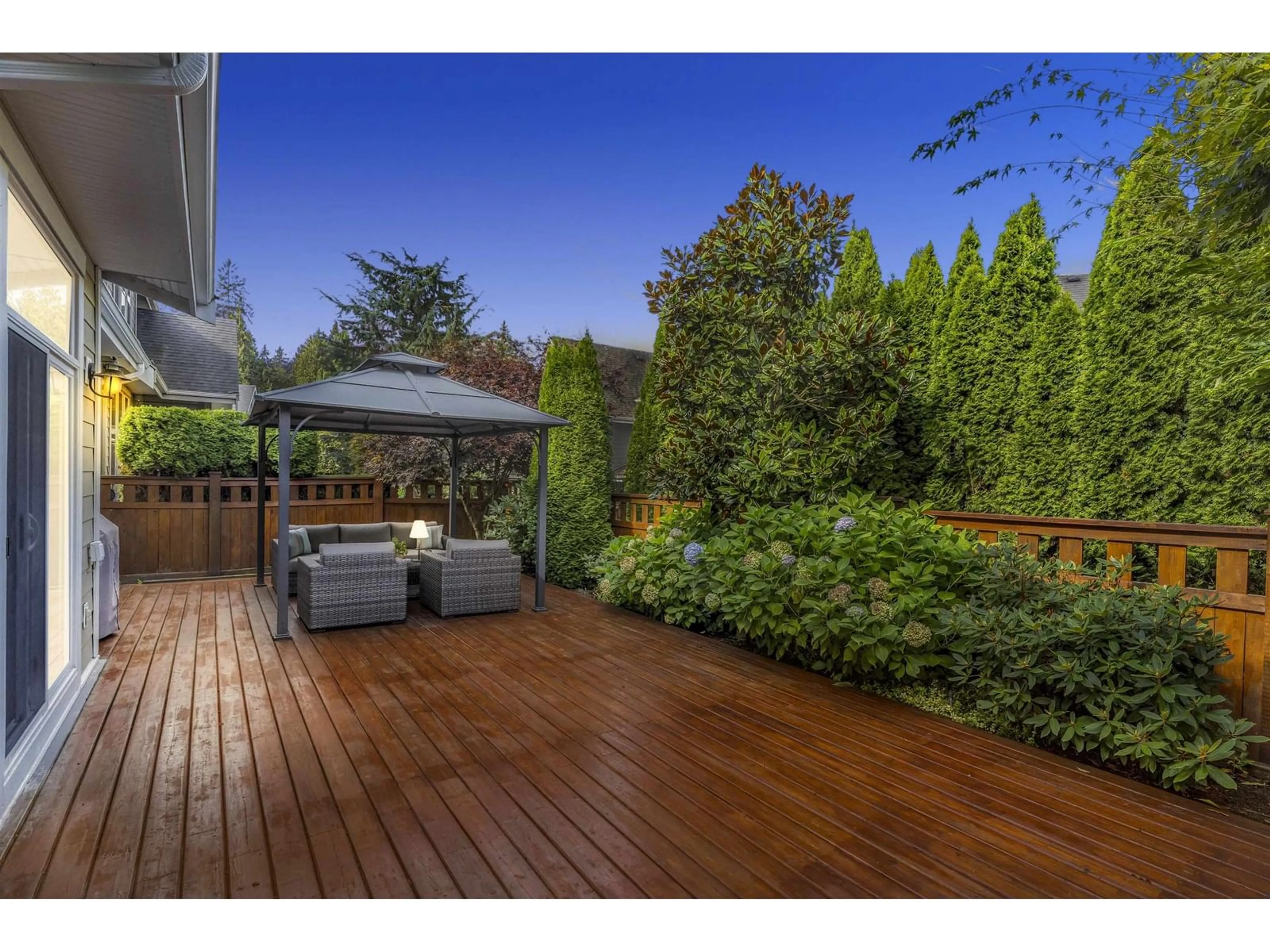 Patio, forest/trees view for 14265 36A, Surrey British Columbia V4P0C2