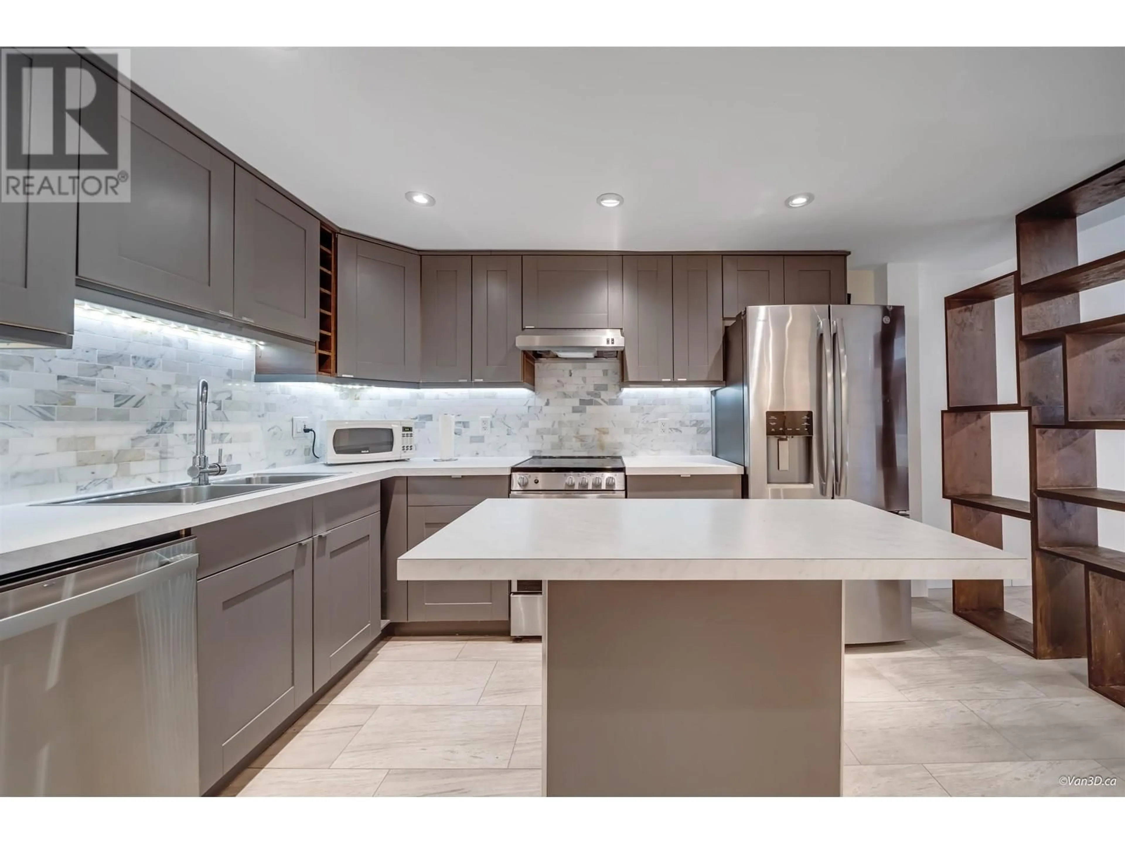 Contemporary kitchen, ceramic/tile floor for 103 - 1855 NELSON STREET, Vancouver British Columbia V6G1M9