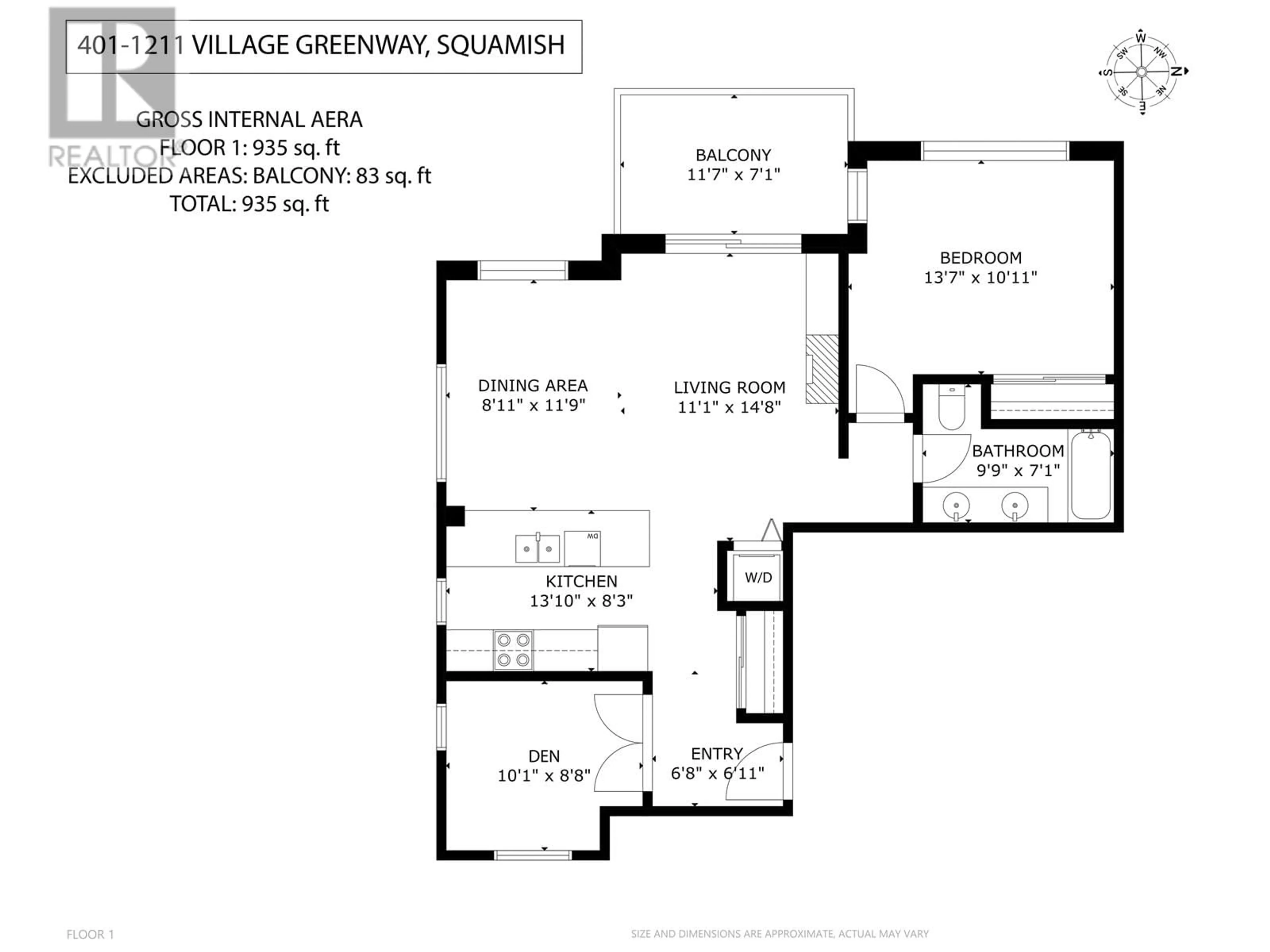 Floor plan for 401 - 1211 VILLAGE GREEN WAY, Squamish British Columbia V8B0R7