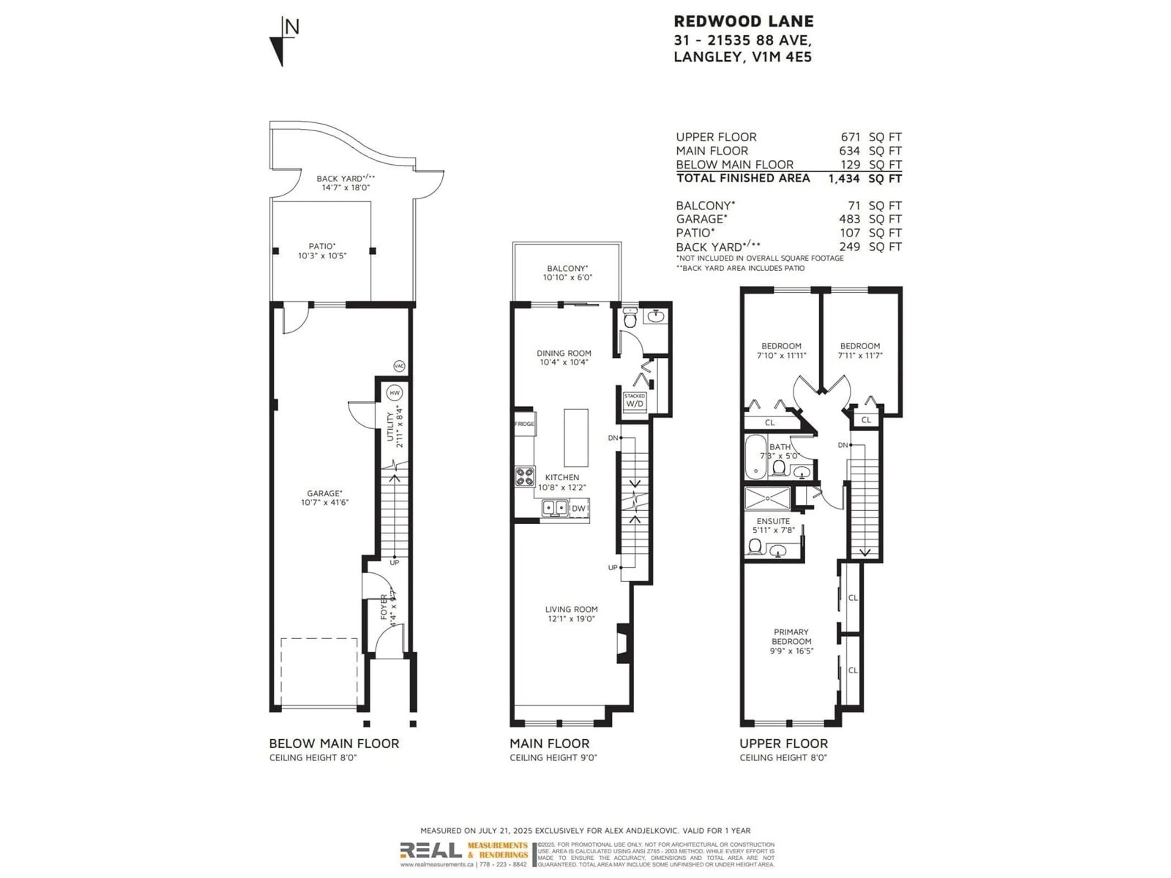Floor plan for 31 - 21535 88, Langley British Columbia V1M4E5