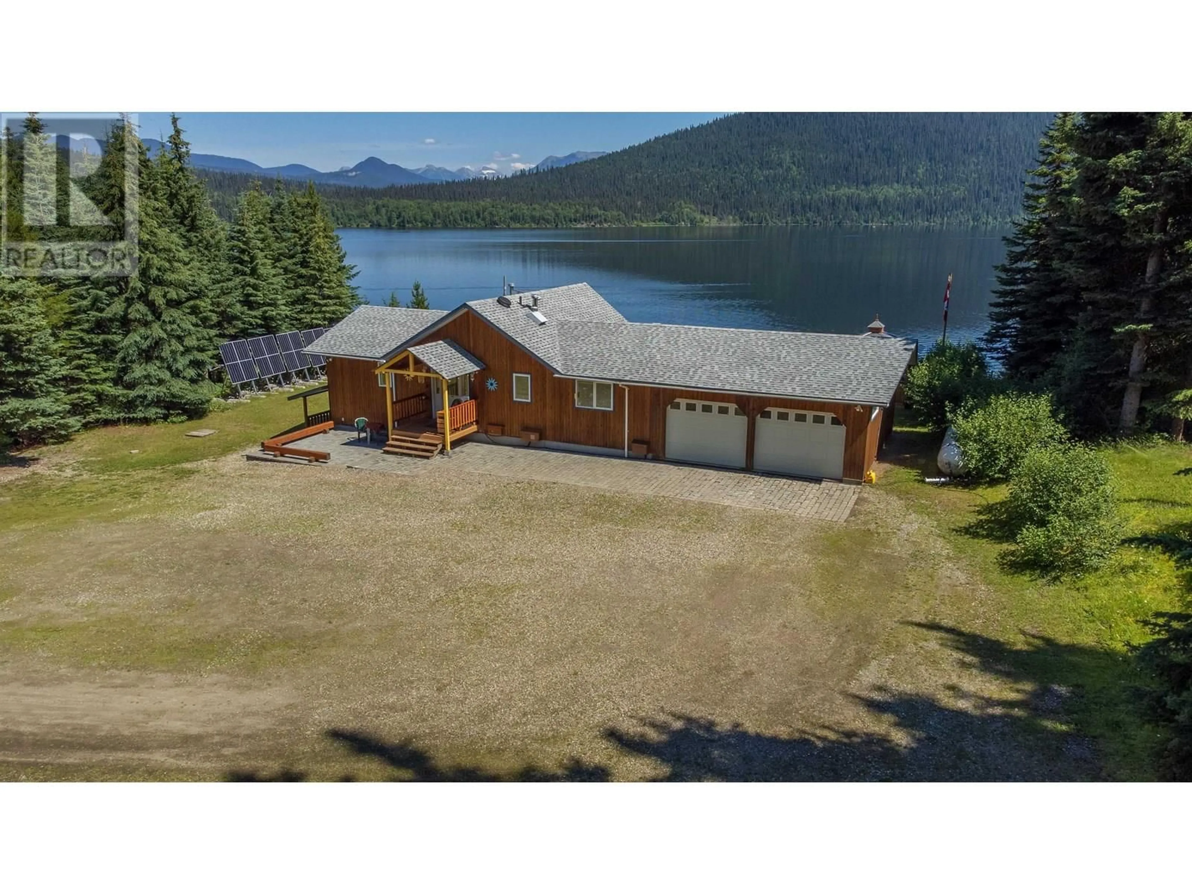 A pic from outside/outdoor area/front of a property/back of a property/a pic from drone, water/lake/river/ocean view for 4490 BOWRON LAKE ROAD, Wells British Columbia V0K2R0
